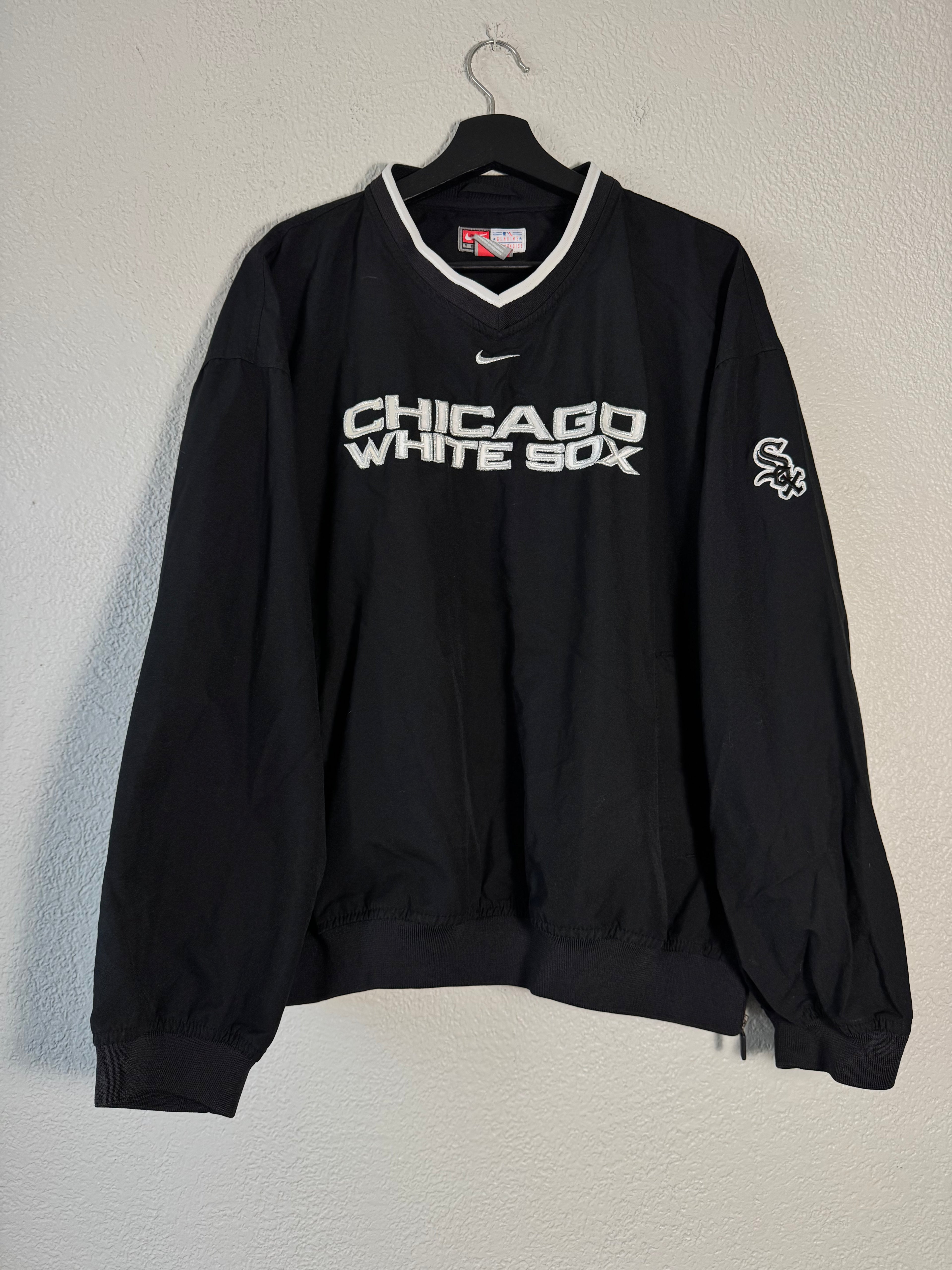 VTG Y2K Nike Chicago White Sox Center Swoosh Jacket Pullover Windbreaker Size Large