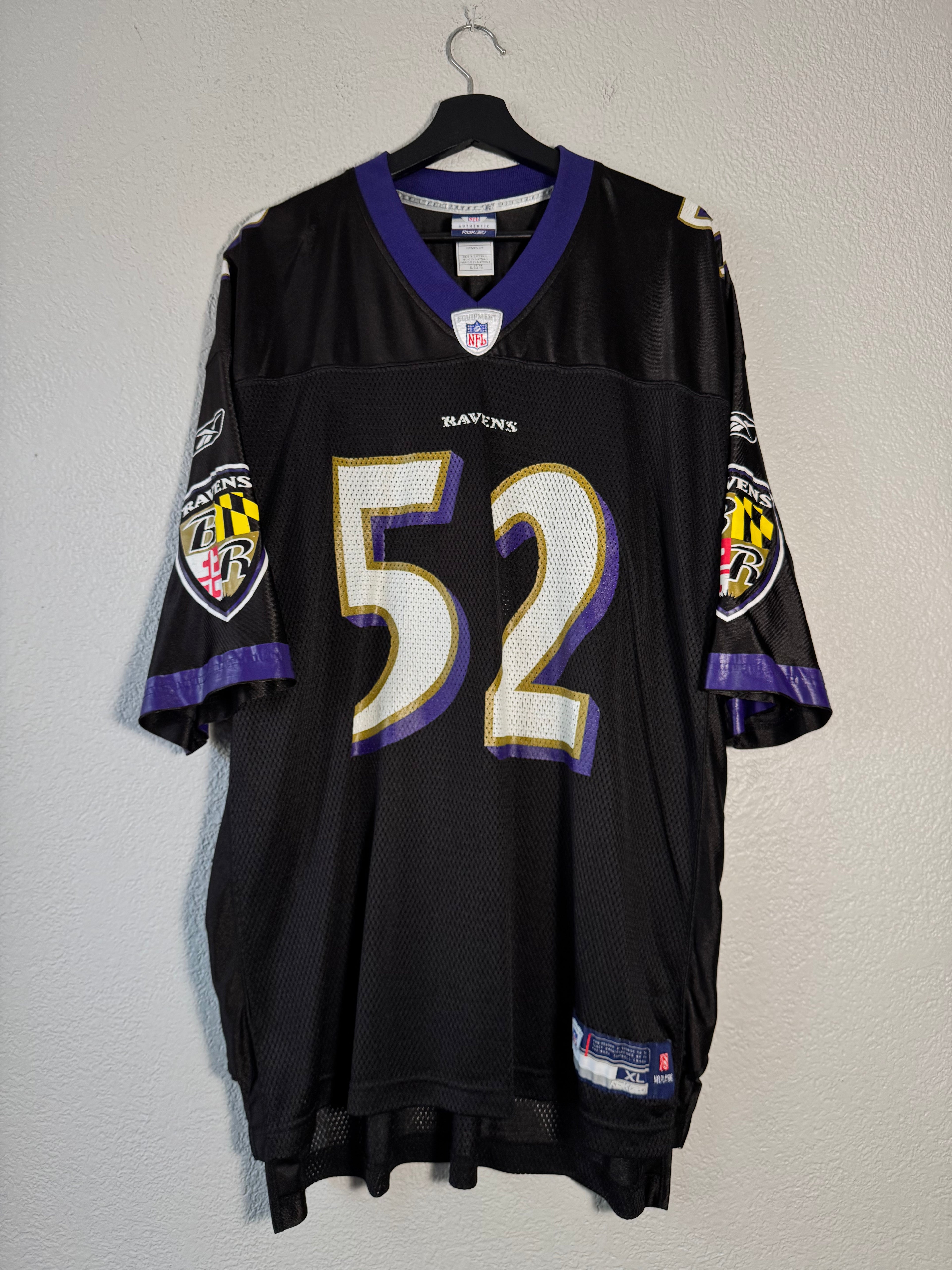 Vintage Reebok NFL Baltimore Ravens 52 Ray Lewis Jersey XL