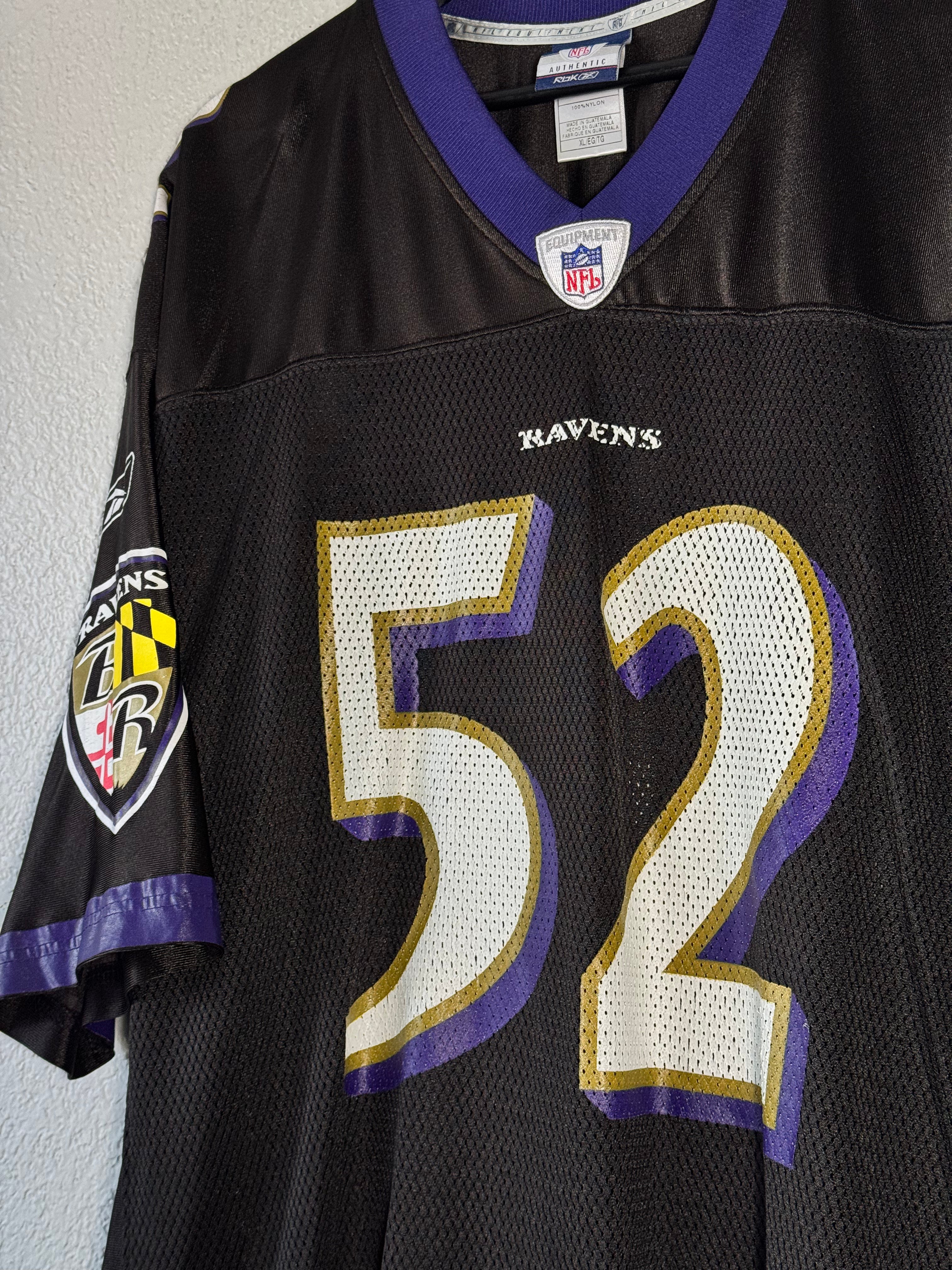Vintage Reebok NFL Baltimore Ravens 52 Ray Lewis Jersey XL