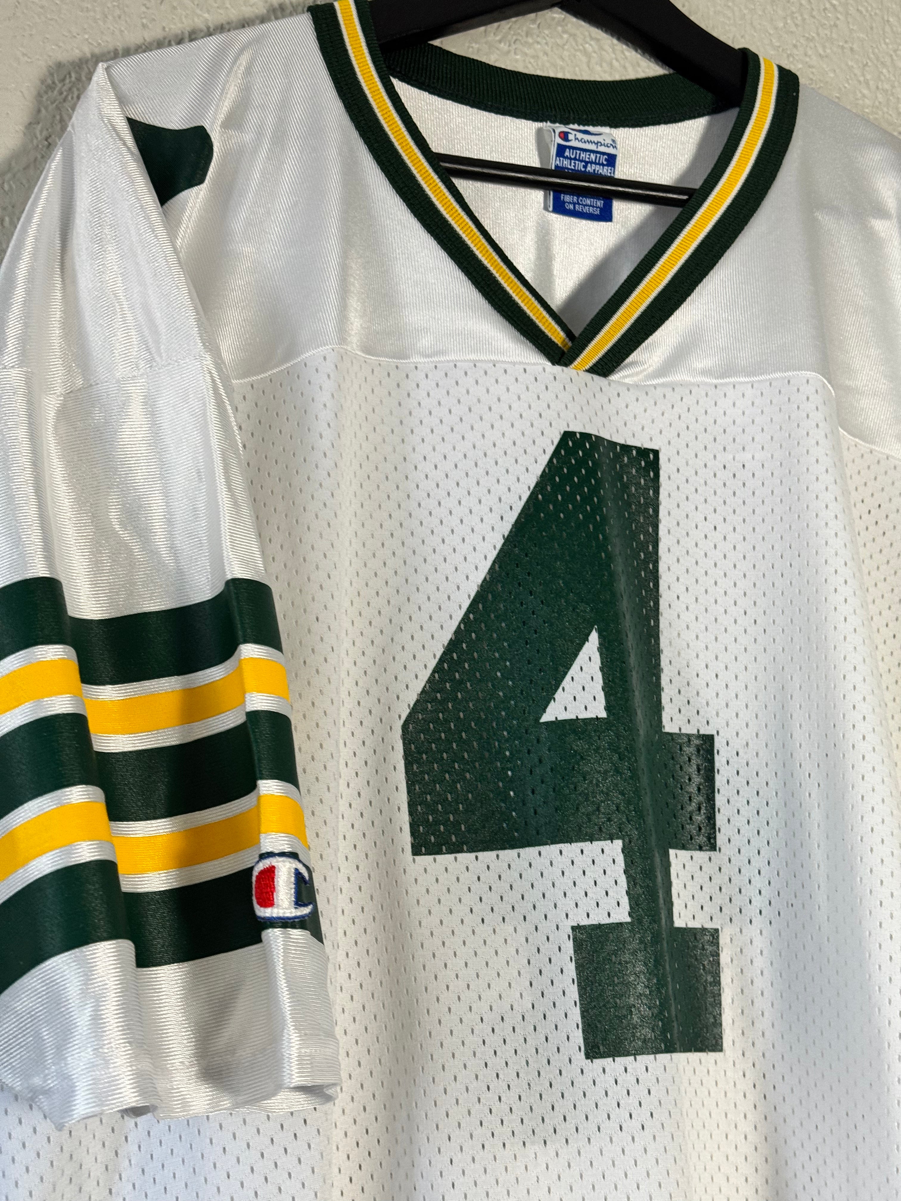 Vtg Green Bay Packers Favre Champion Jersey Size 48 White XL
