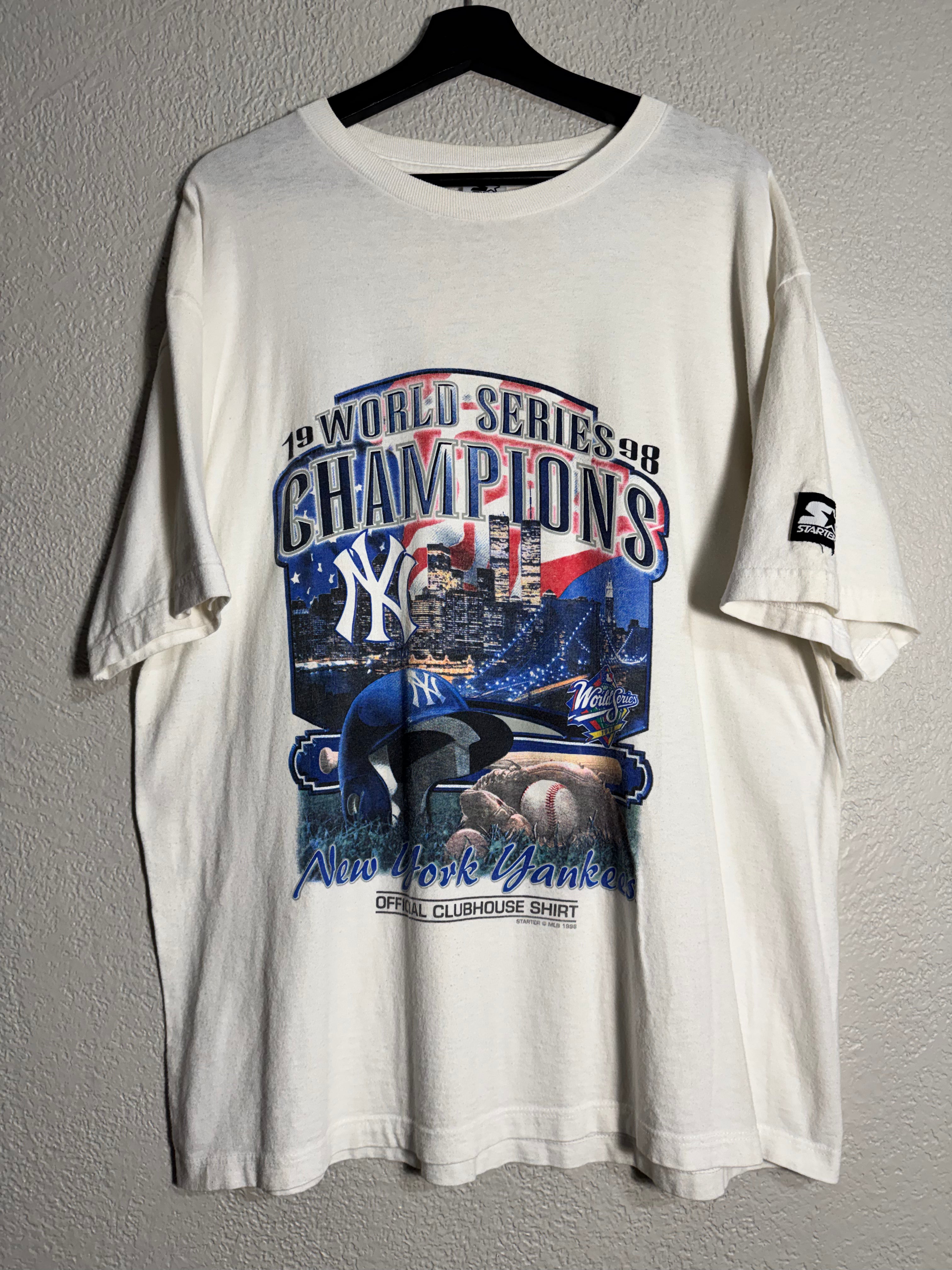 Vintage 1998 World Series Champs New York Yankees Starter Shirt Size Large