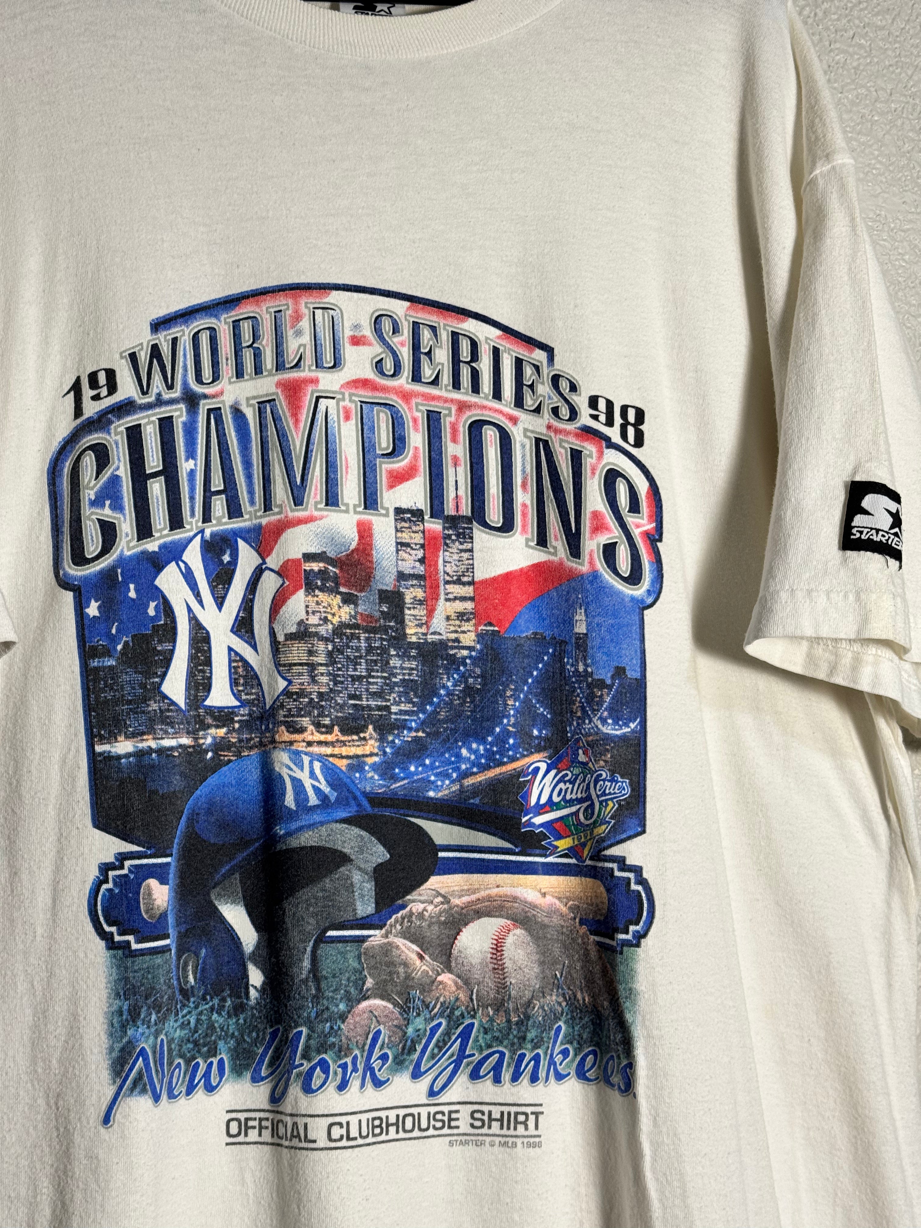 Vintage 1998 World Series Champs New York Yankees Starter Shirt Size Large