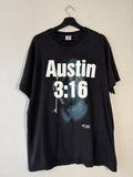VTG 1998 WWF Stone Cold Austin 3:16 Shirt Black Double Sided Size Large