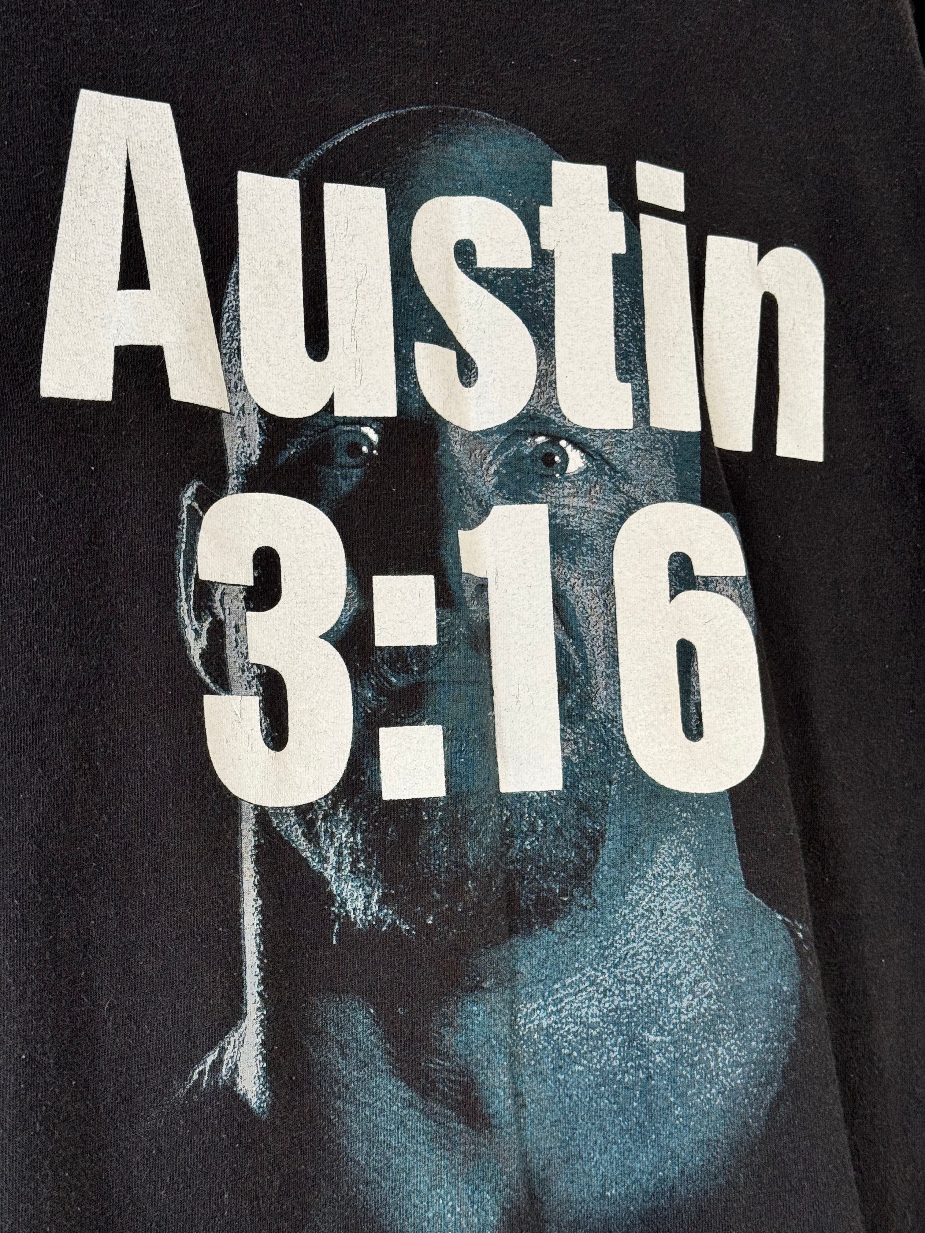 VTG 1998 WWF Stone Cold Austin 3:16 Shirt Black Double Sided Size Large