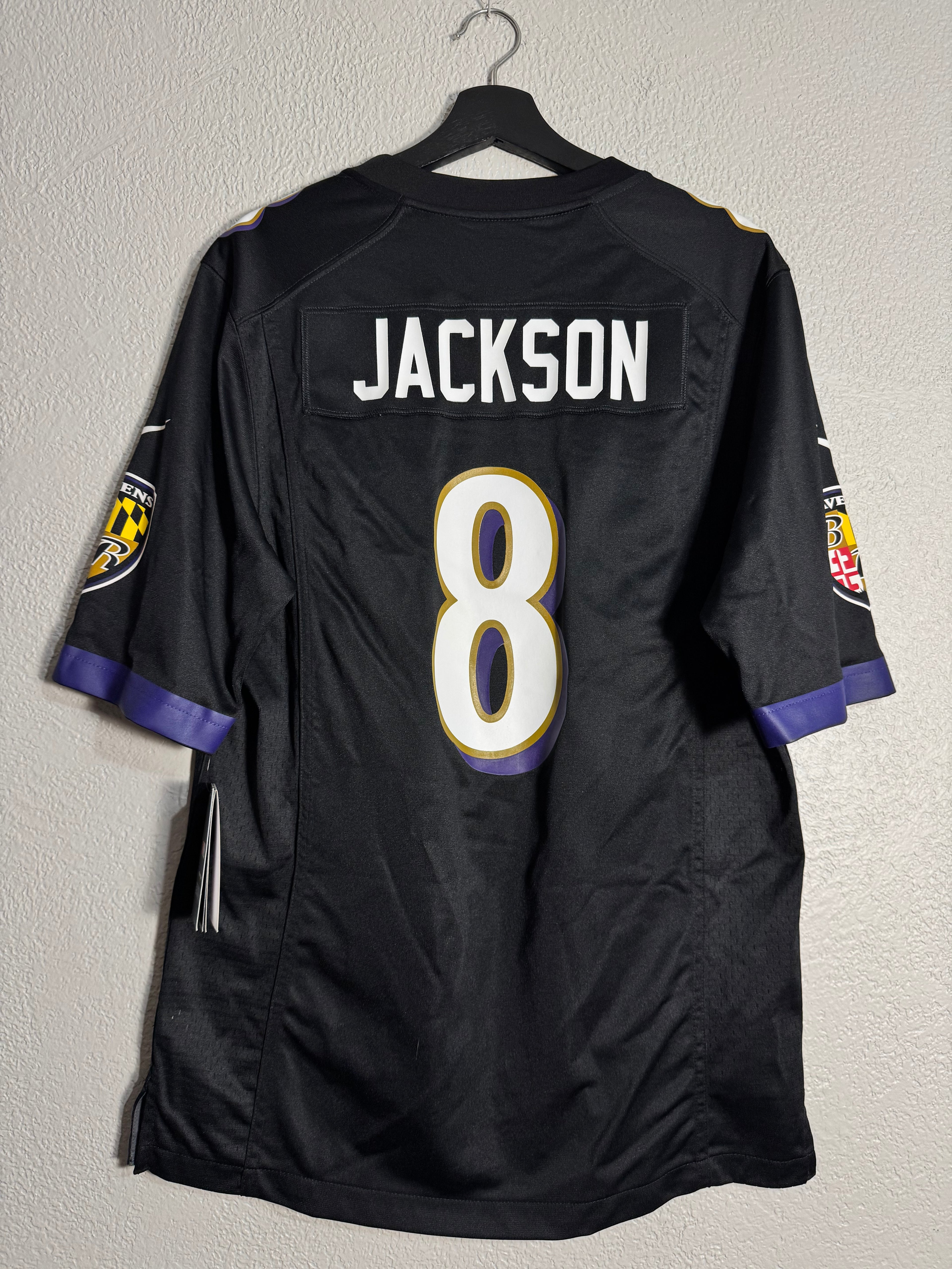 (NEW) Nike Ravens Lamar Jackson #8 Black Jersey Size Small