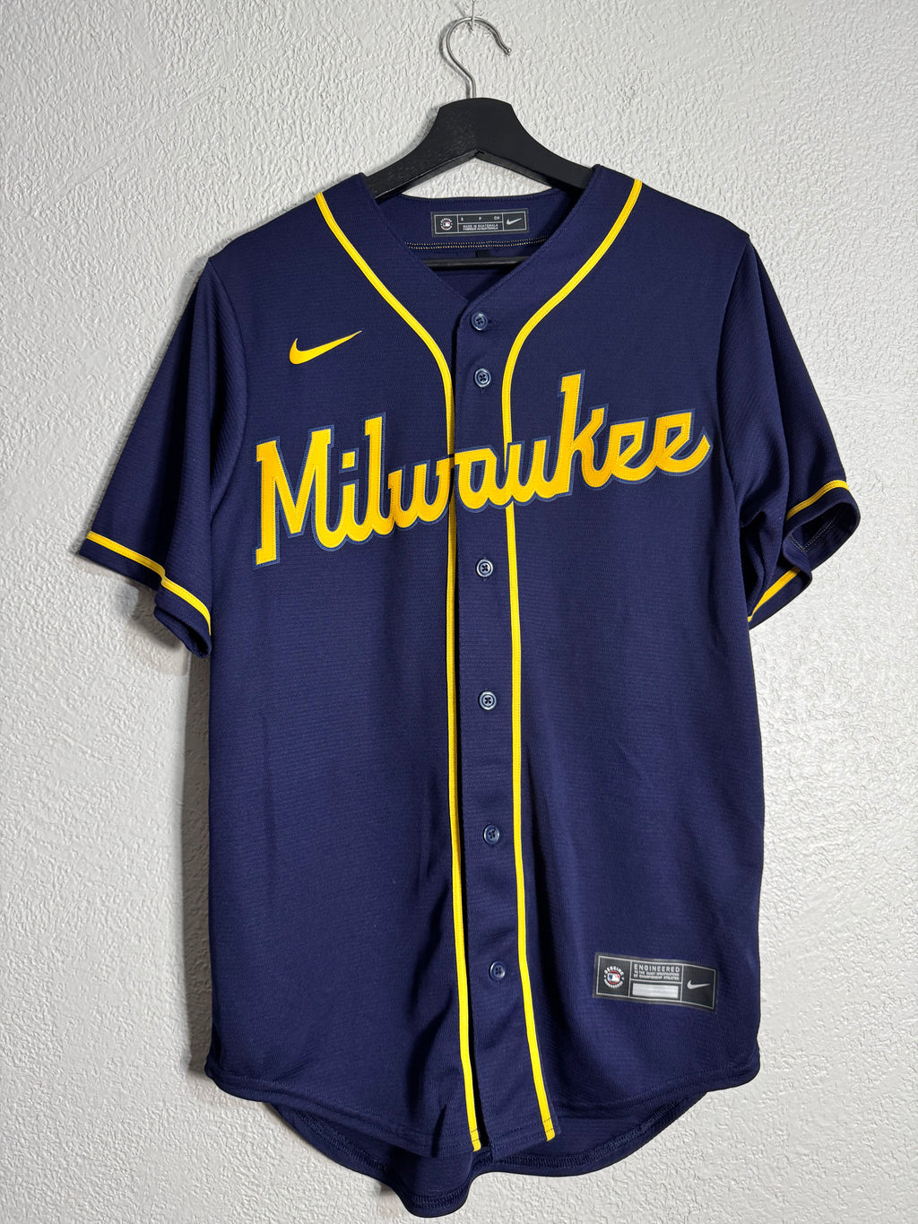Milwaukee Brewers Christian Yelich Nike Navy Alternate Limited Jersey Size Small