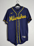 Milwaukee Brewers Christian Yelich Nike Navy Alternate Limited Jersey Size Small