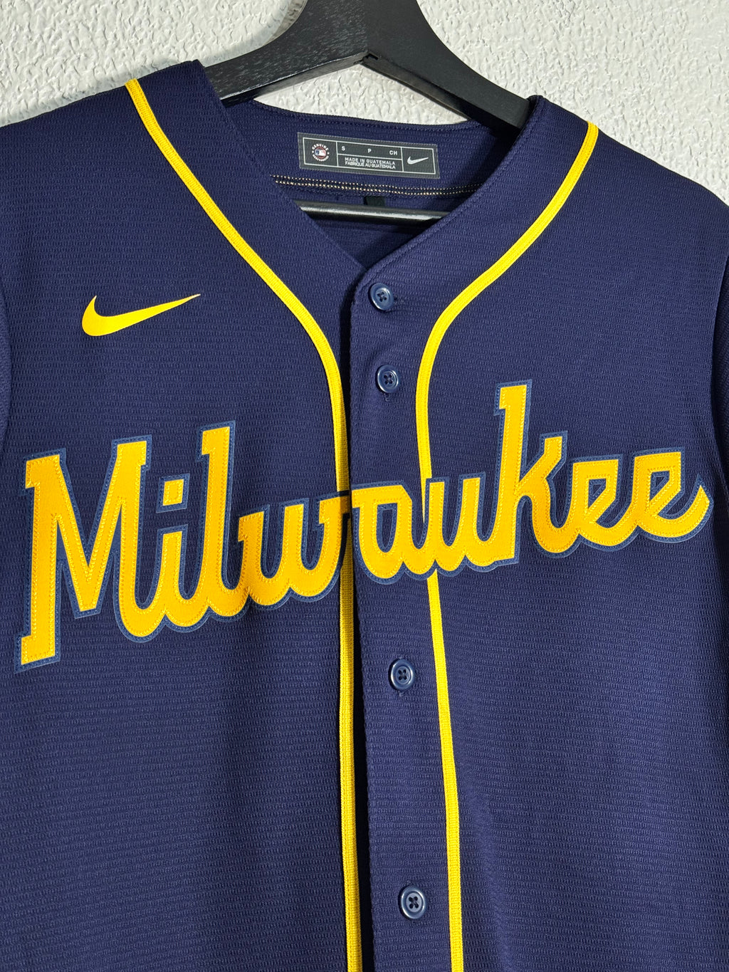 Milwaukee Brewers Christian Yelich Nike Navy Alternate Limited Jersey Size Small