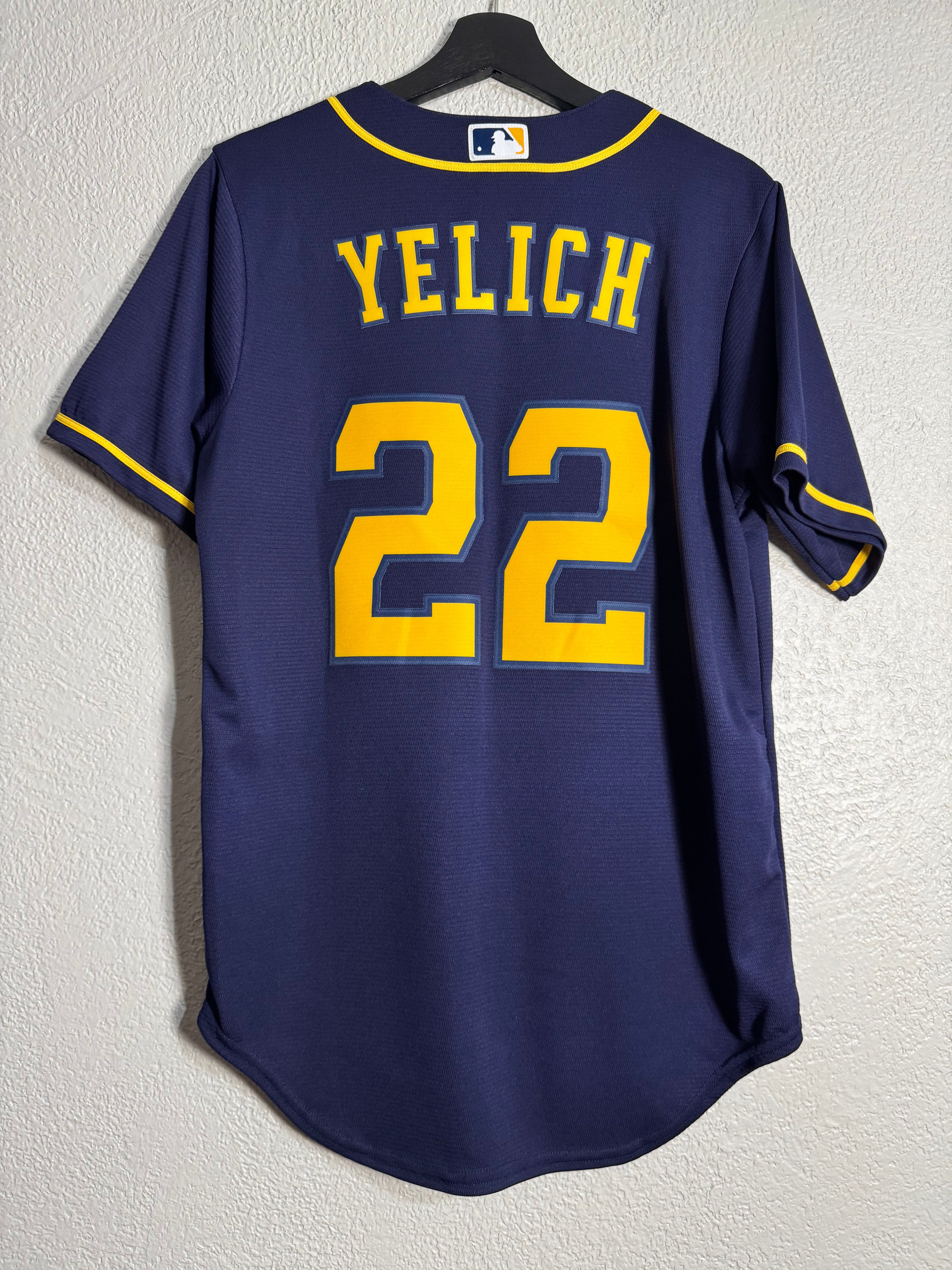 Milwaukee Brewers Christian Yelich Nike Navy Alternate Limited Jersey Size Small