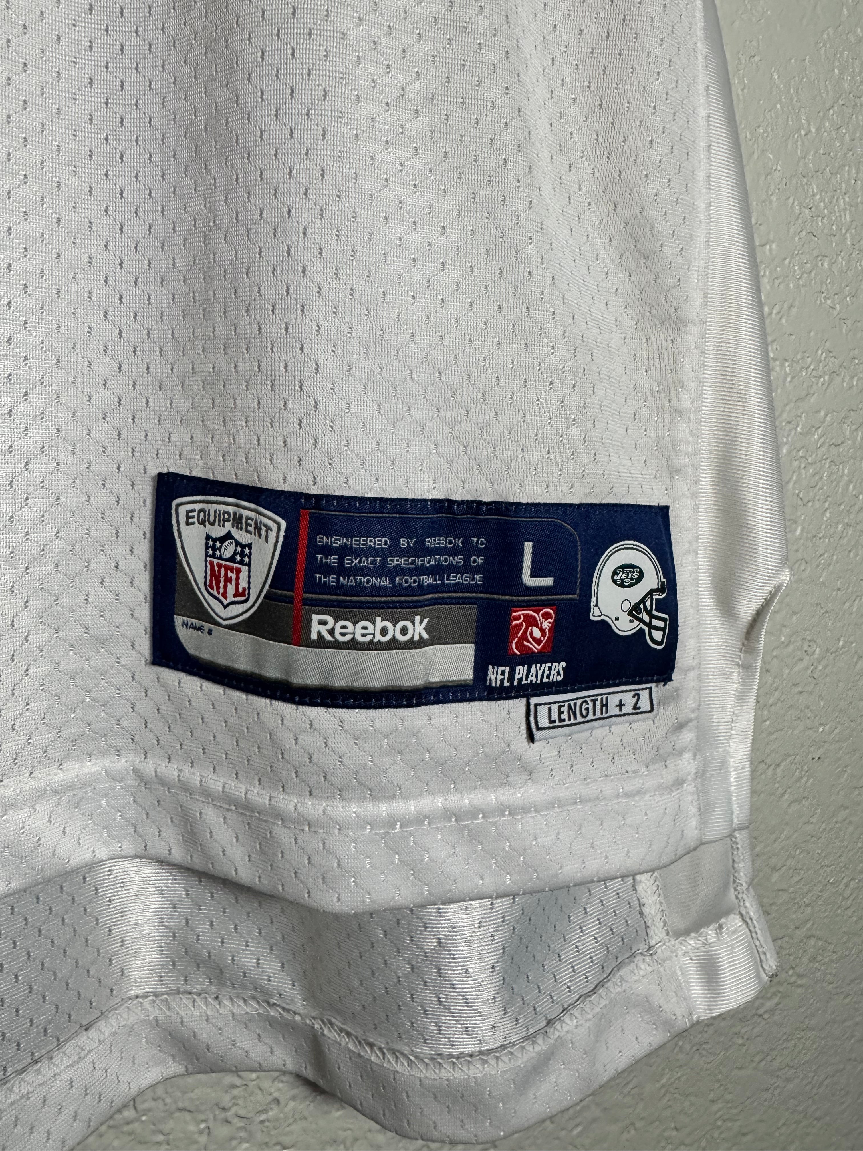 Reebok Brett Favre New York Jets On Field Jersey Sewn White Away NFL Size Large