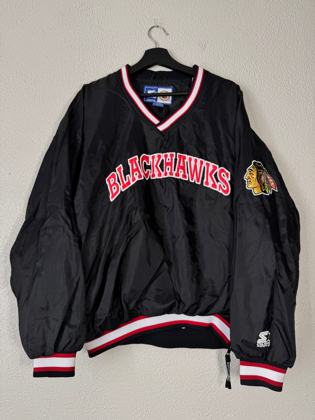 Vintage Starter Chicago Blackhawks Pullover Jacket Size Large