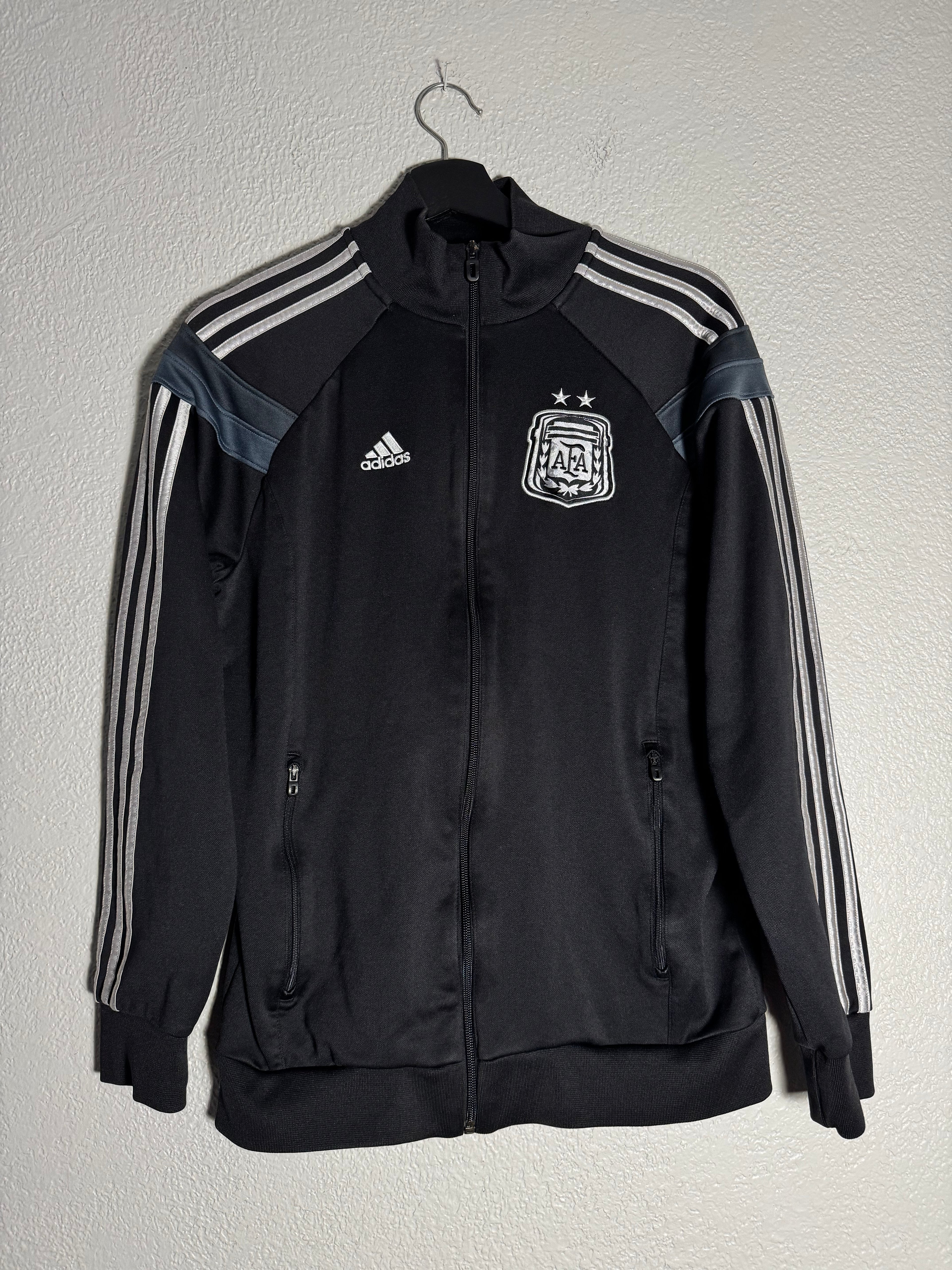 ARGENTINA WORLD CUP 2013-2014 ADIDAS SOCCER FULL ZIP BLACK JACKET SIZE SMALL