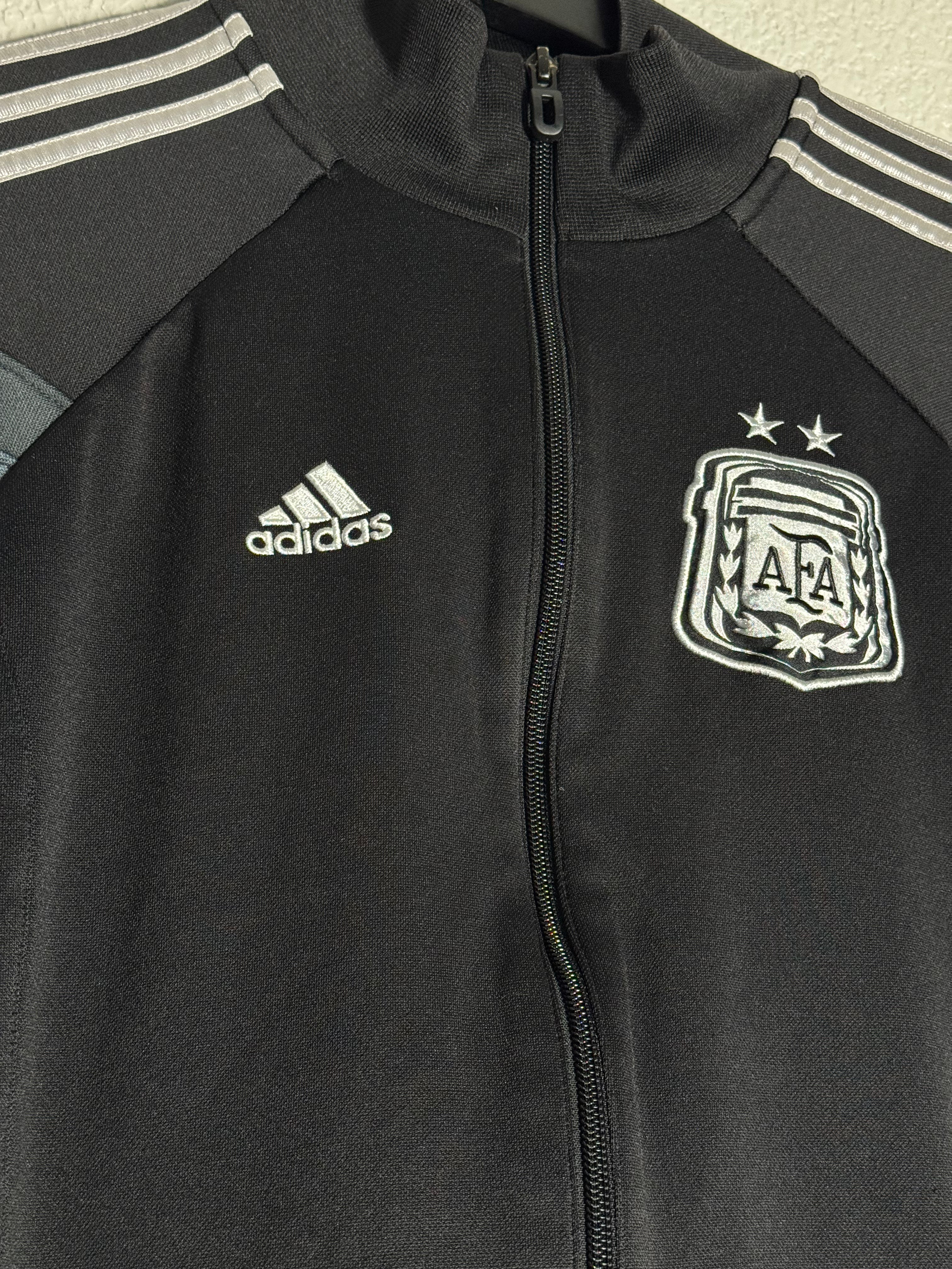 ARGENTINA WORLD CUP 2013-2014 ADIDAS SOCCER FULL ZIP BLACK JACKET SIZE SMALL