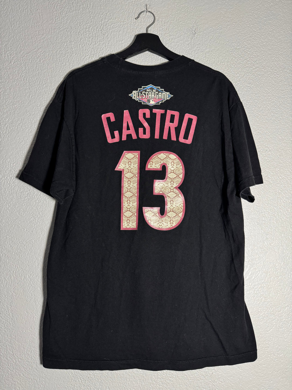 Majestic MLB 2011 All Star Game Castro National League Black Tee Size Large