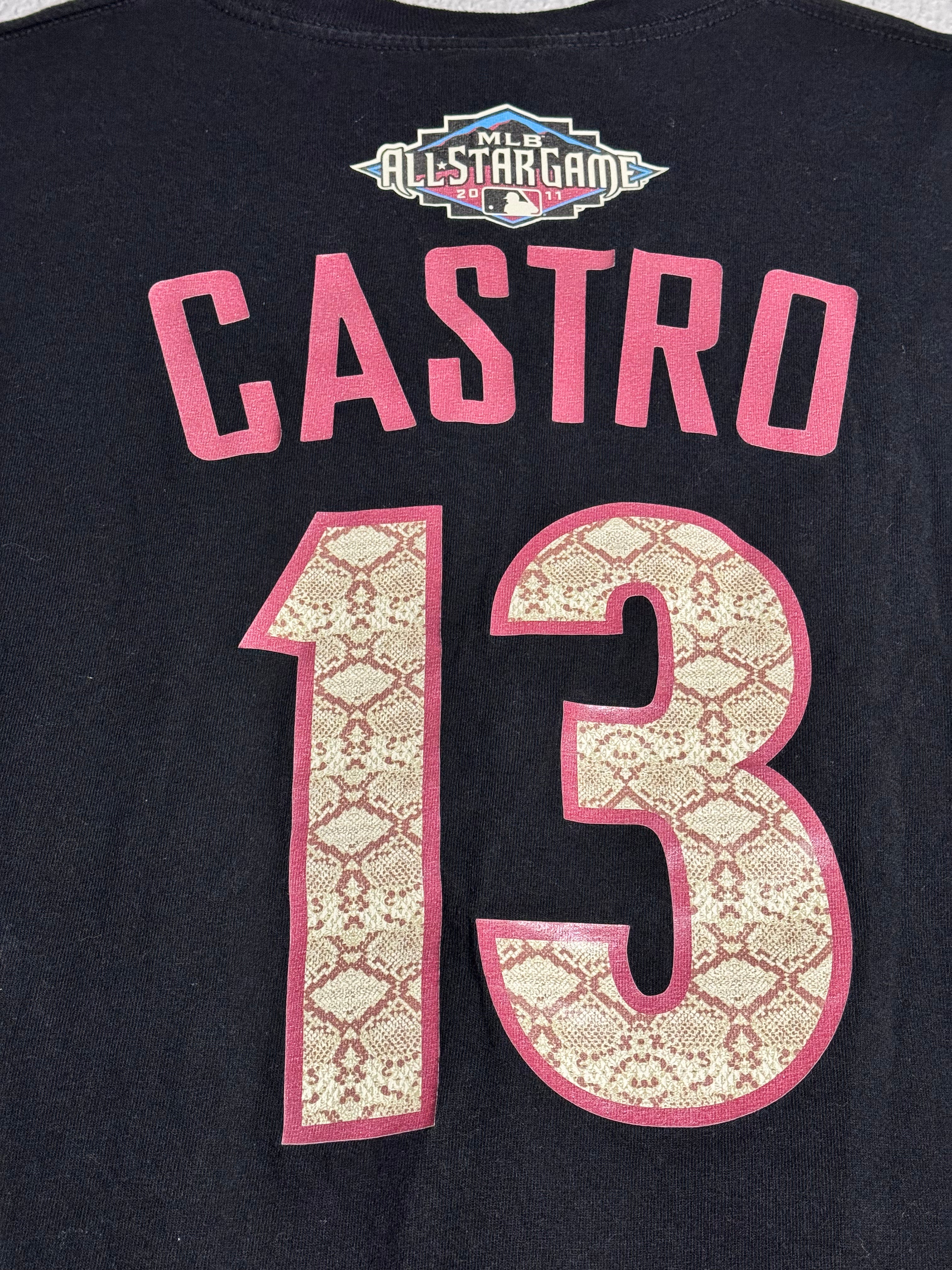 Majestic MLB 2011 All Star Game Castro National League Black Tee Size Large
