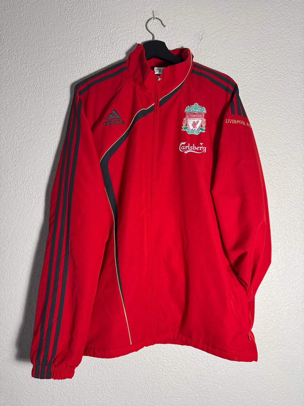 Vintage Adidas Liverpool Football Jacket Soccer Red Track Top Rare Hype Size Large