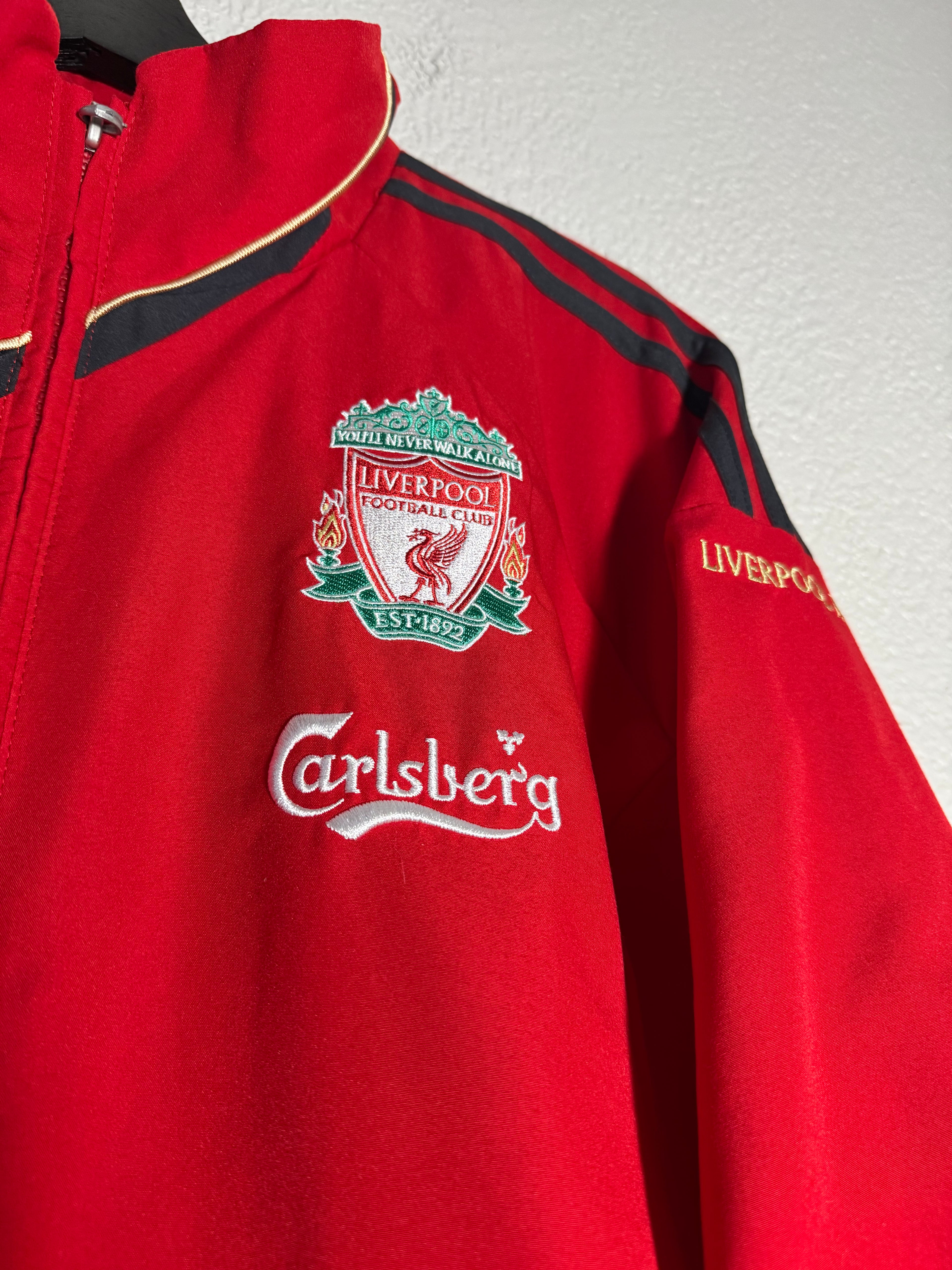 Vintage Adidas Liverpool Football Jacket Soccer Red Track Top Rare Hype Size Large