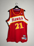 Adidas Retro Red Dominique Wilkins #21 Sewn Basketball Jersey Size M