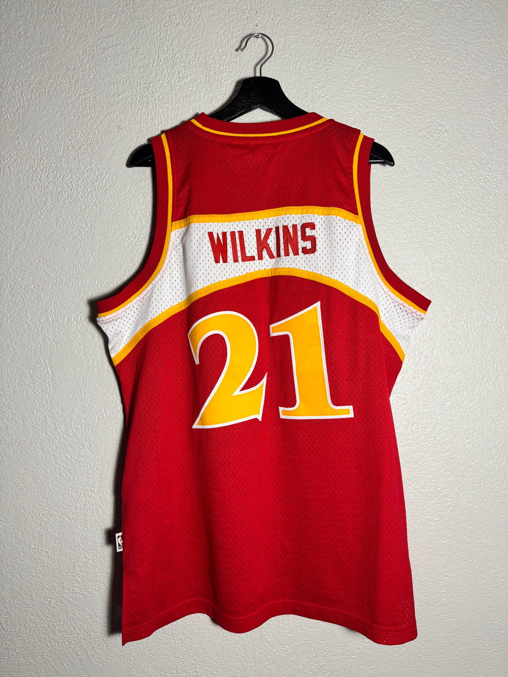 Adidas Retro Red Dominique Wilkins #21 Sewn Basketball Jersey Size M