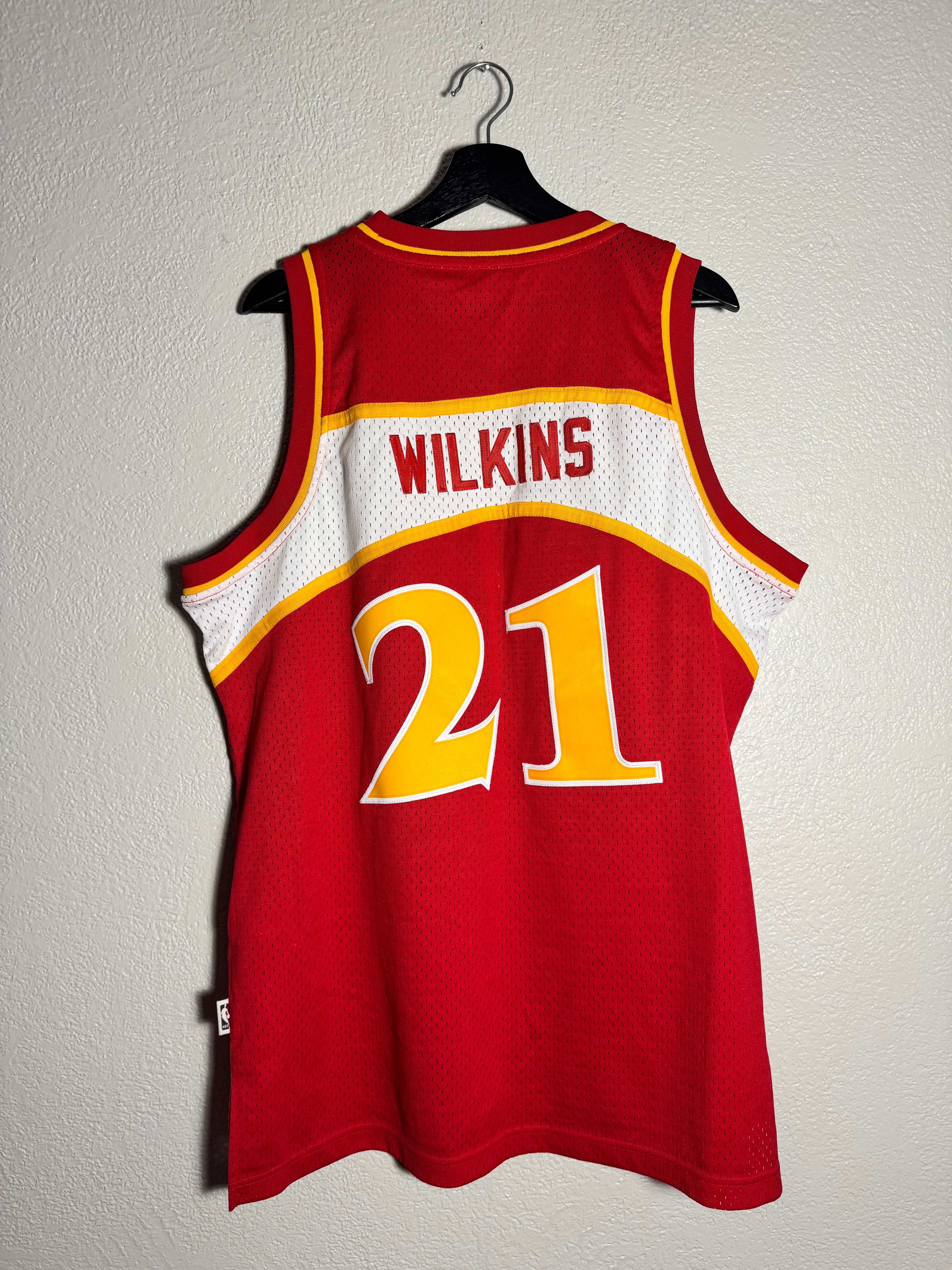 Adidas Retro Red Dominique Wilkins #21 Sewn Basketball Jersey Size M