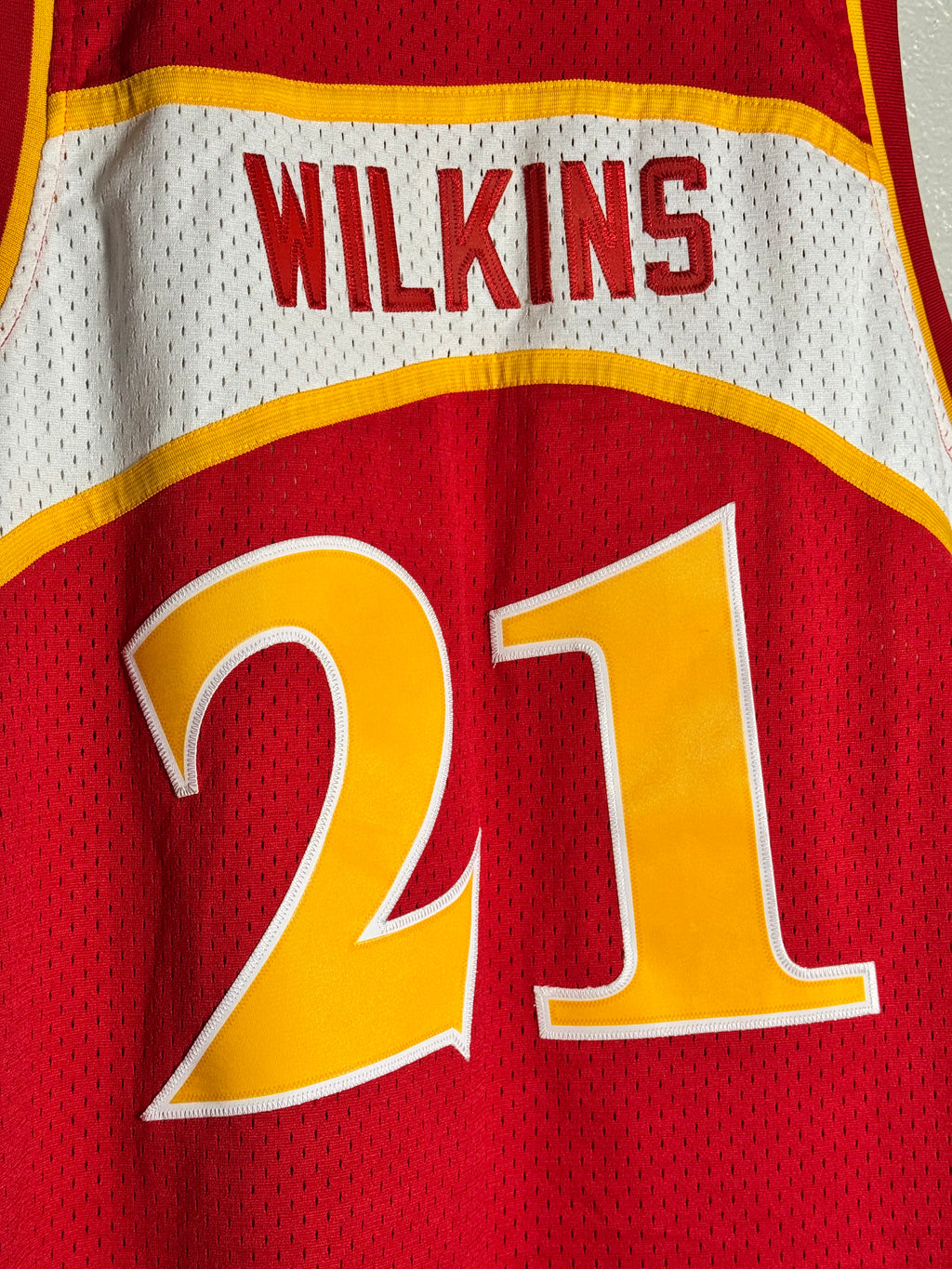 Adidas Retro Red Dominique Wilkins #21 Sewn Basketball Jersey Size M