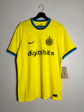 (NEW) Nike 2022/23 Yellow Inter Milan Third Jersey Yellow Size Large