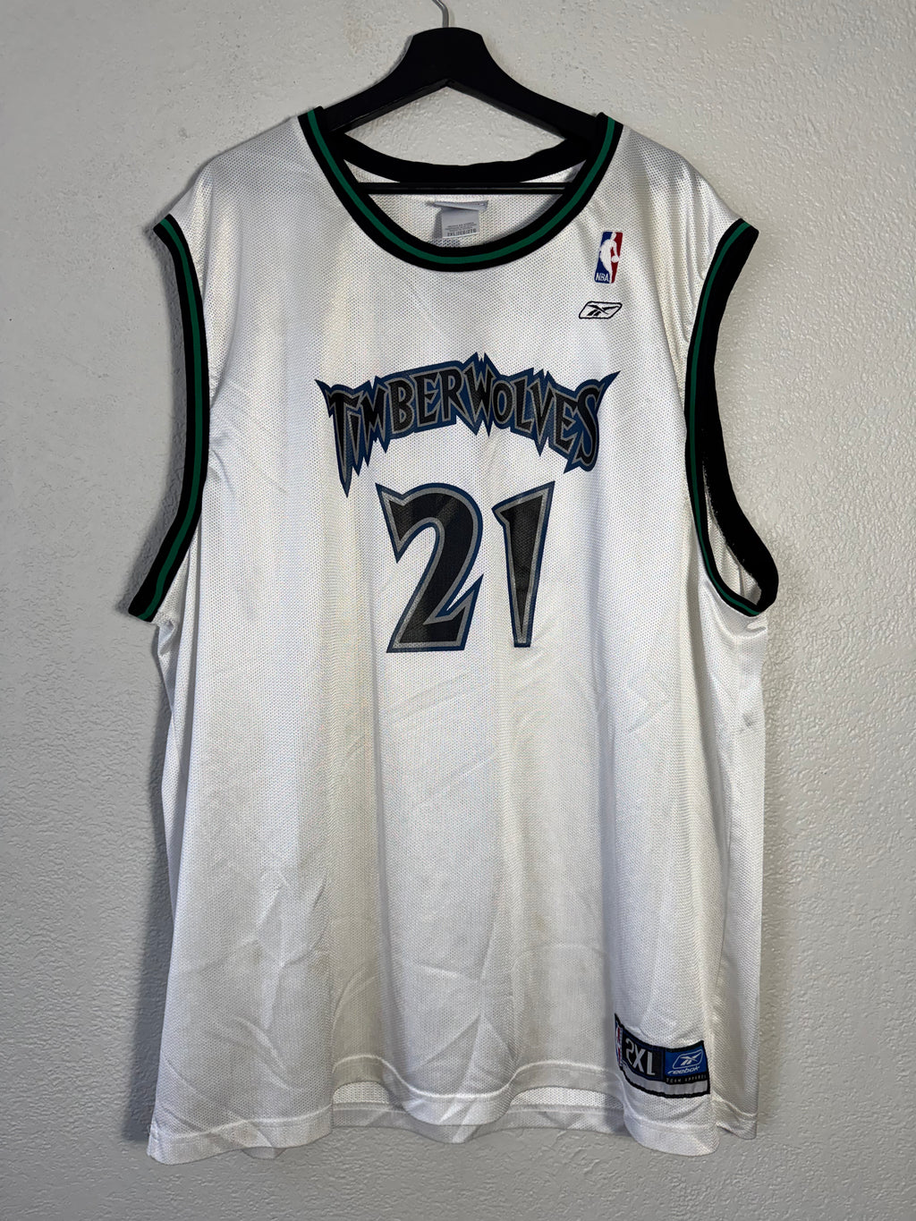 Vintage Kevin Garnett Minnesota Timberwolves Reebok Jersey White Jersey Size 2XL