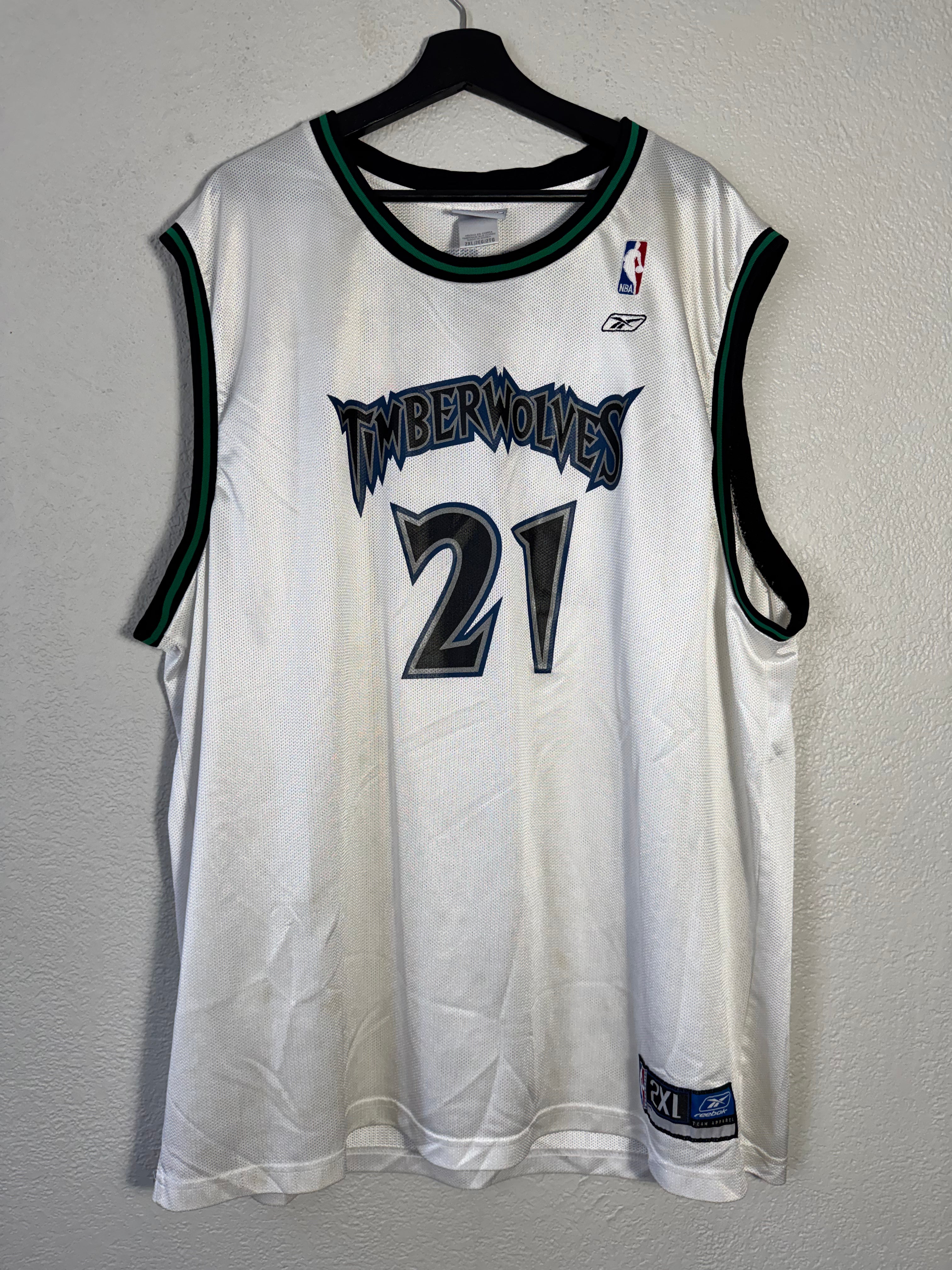 Vintage Kevin Garnett Minnesota Timberwolves Reebok Jersey White Jersey Size 2XL