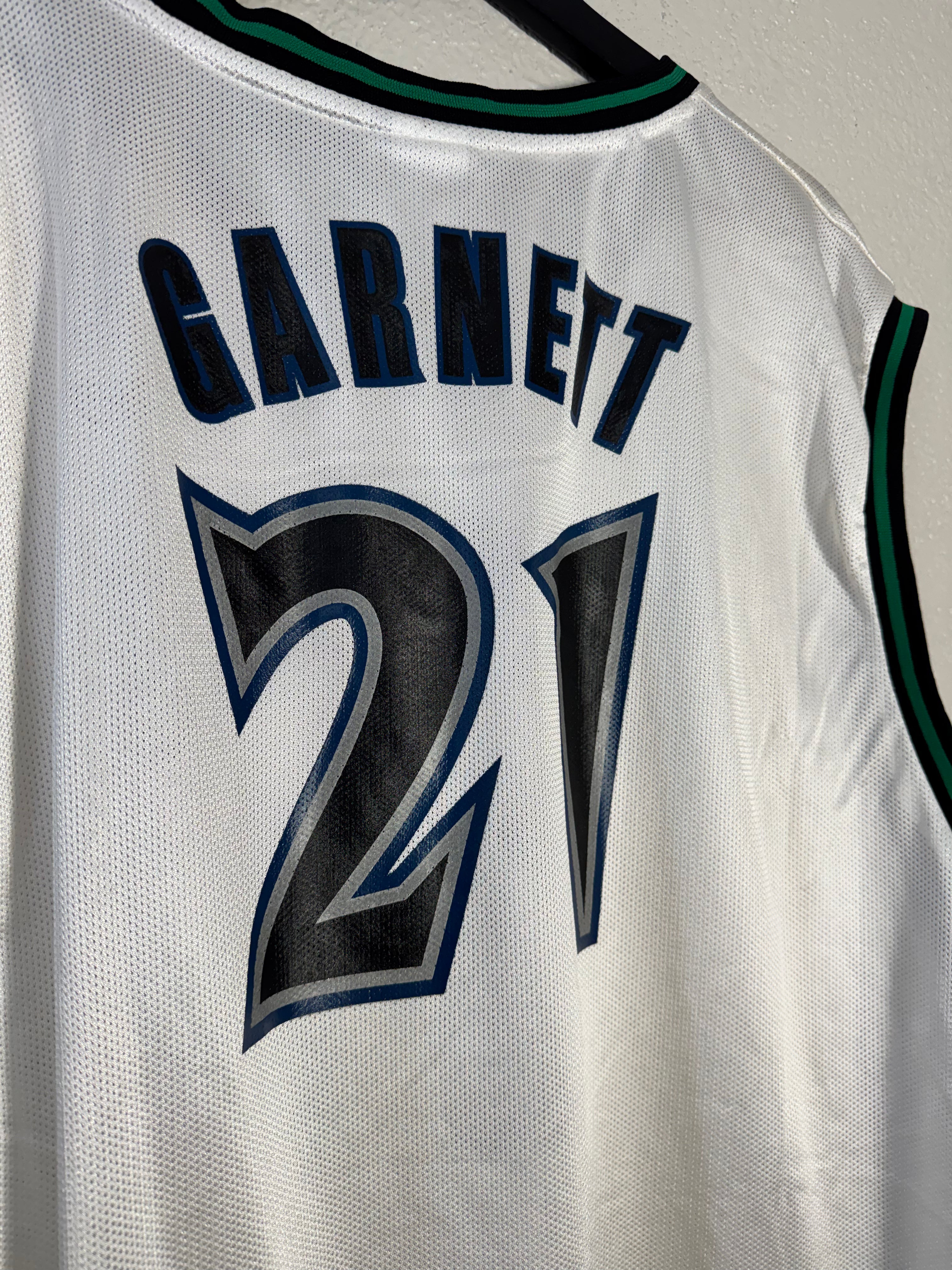 Vintage Kevin Garnett Minnesota Timberwolves Reebok Jersey White Jersey Size 2XL