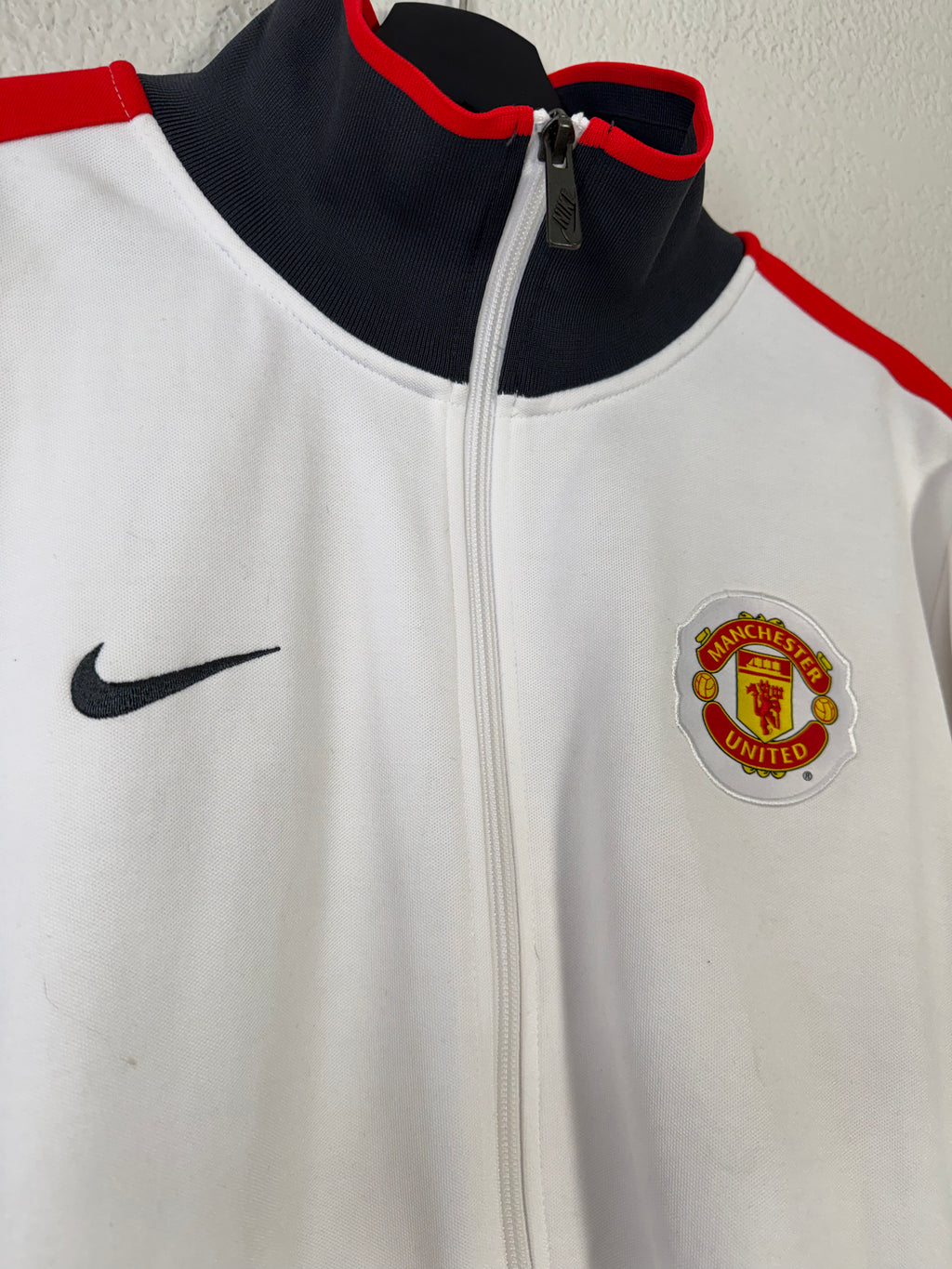 Nike Soccer Manchester United Track Jacket Full-Zip White Black Red Size Large