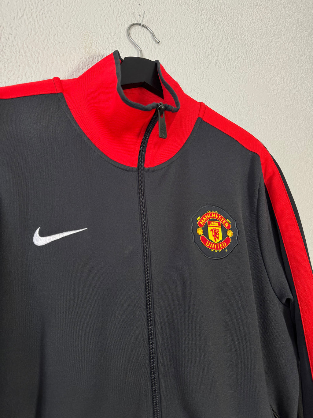 Nike Soccer Manchester United Track Jacket Full-Zip Grey/Red Size Large