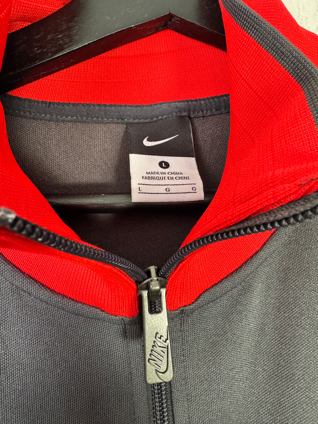 Nike Soccer Manchester United Track Jacket Full-Zip Grey/Red Size Large