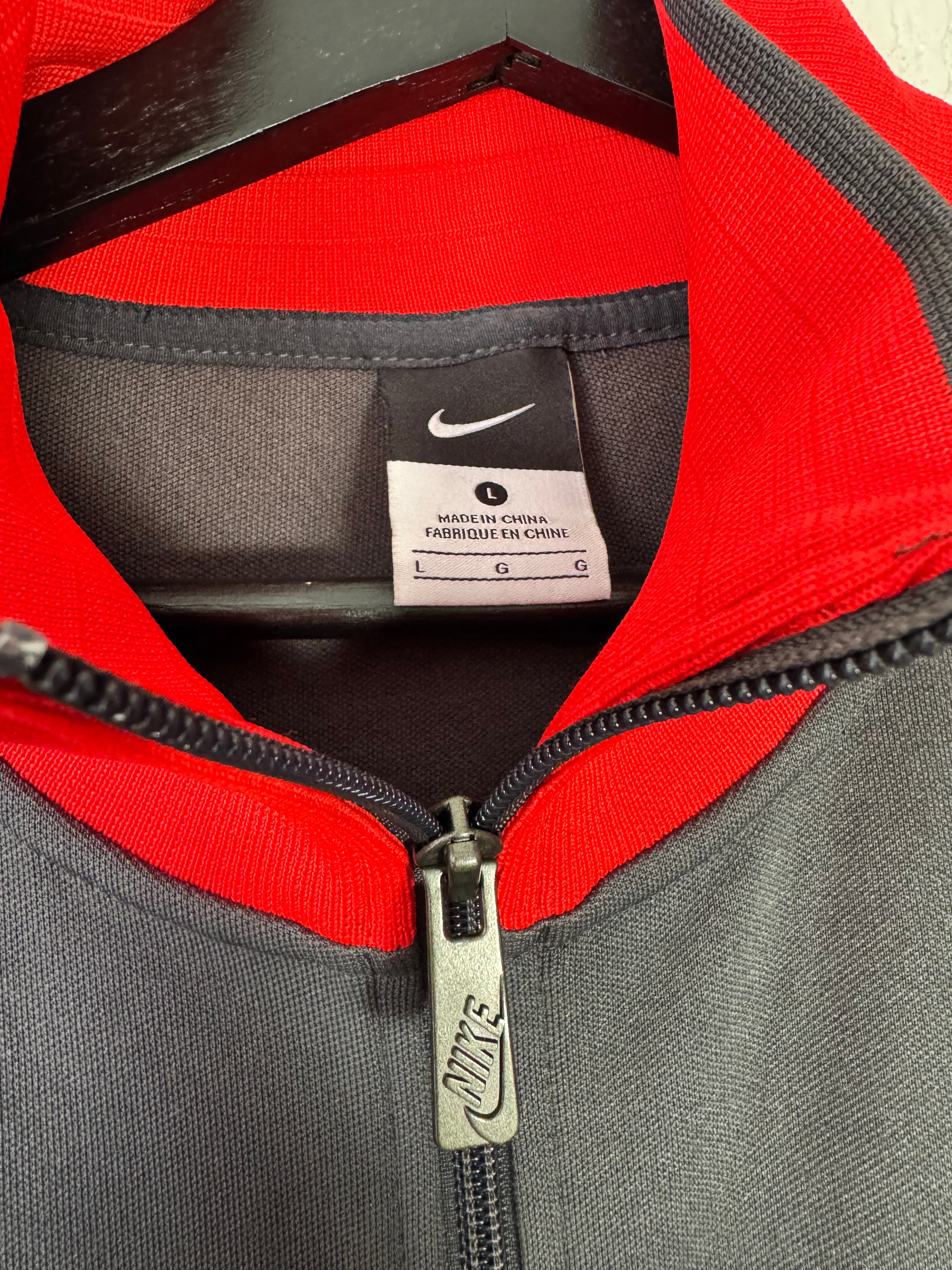 Nike Soccer Manchester United Track Jacket Full-Zip Grey/Red Size Large