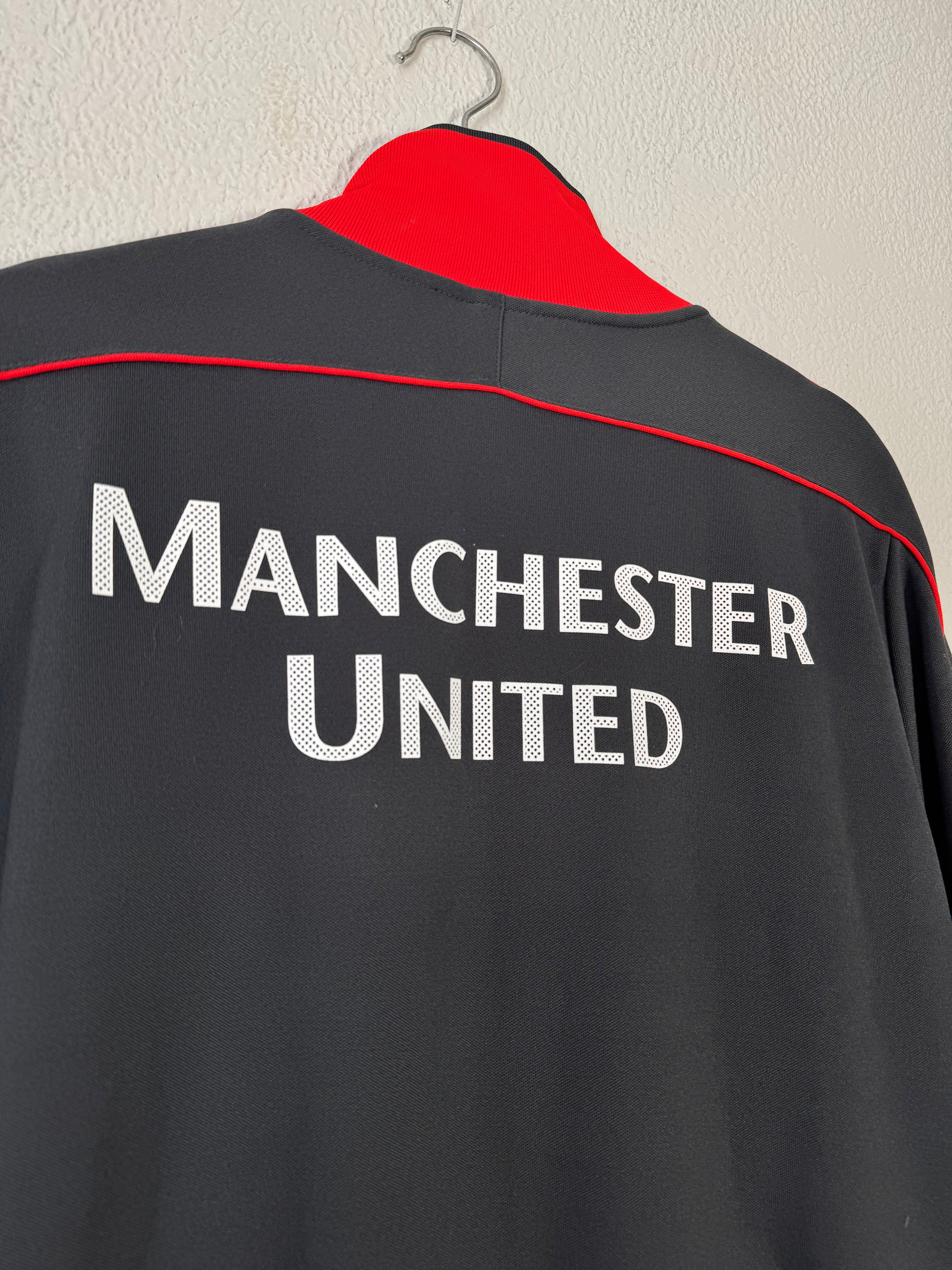 Nike Soccer Manchester United Track Jacket Full-Zip Grey/Red Size Large