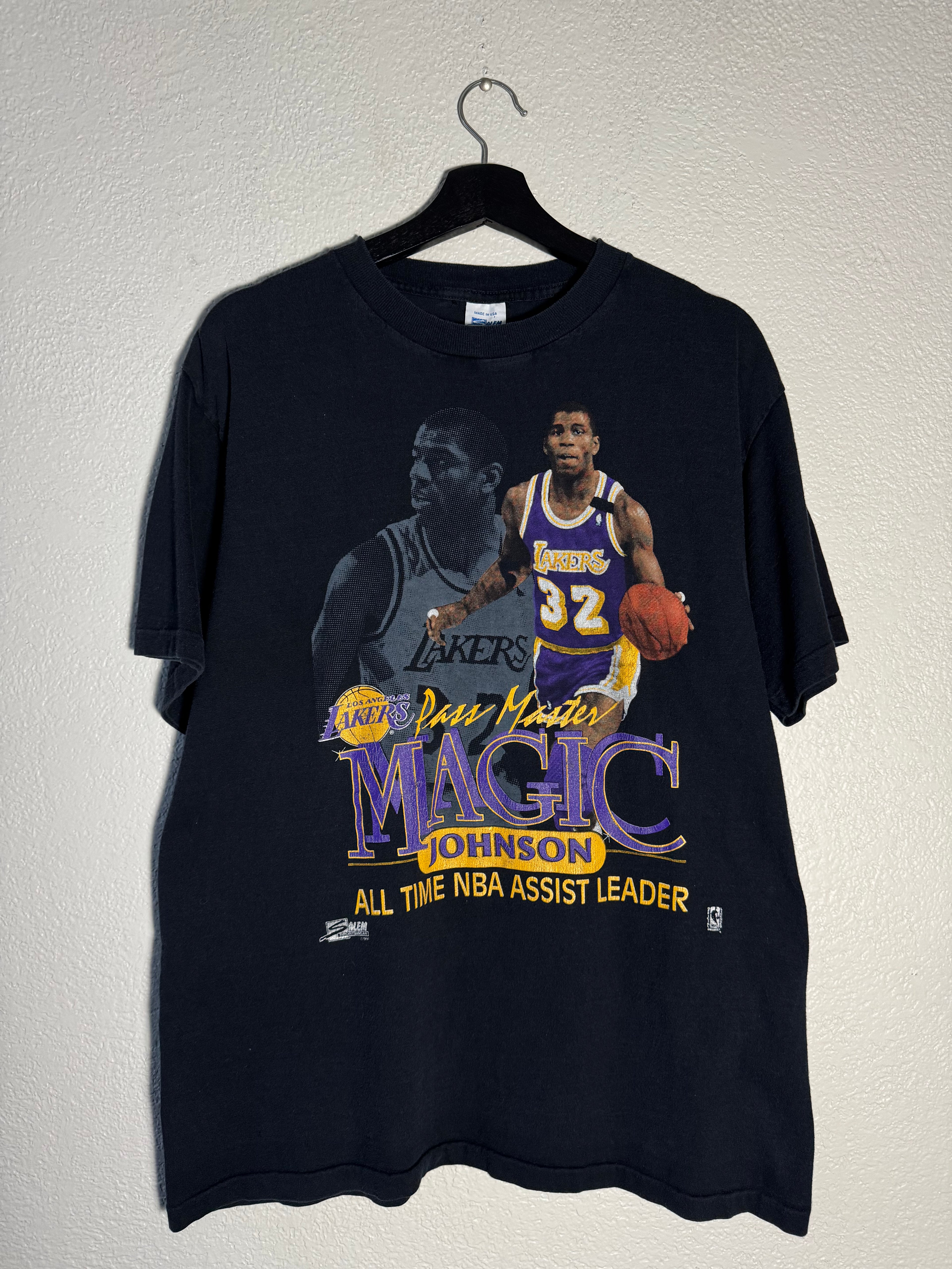 Magic Johnson Vintage Salem Sportswear 1990 Sports T-Shirt Size Large