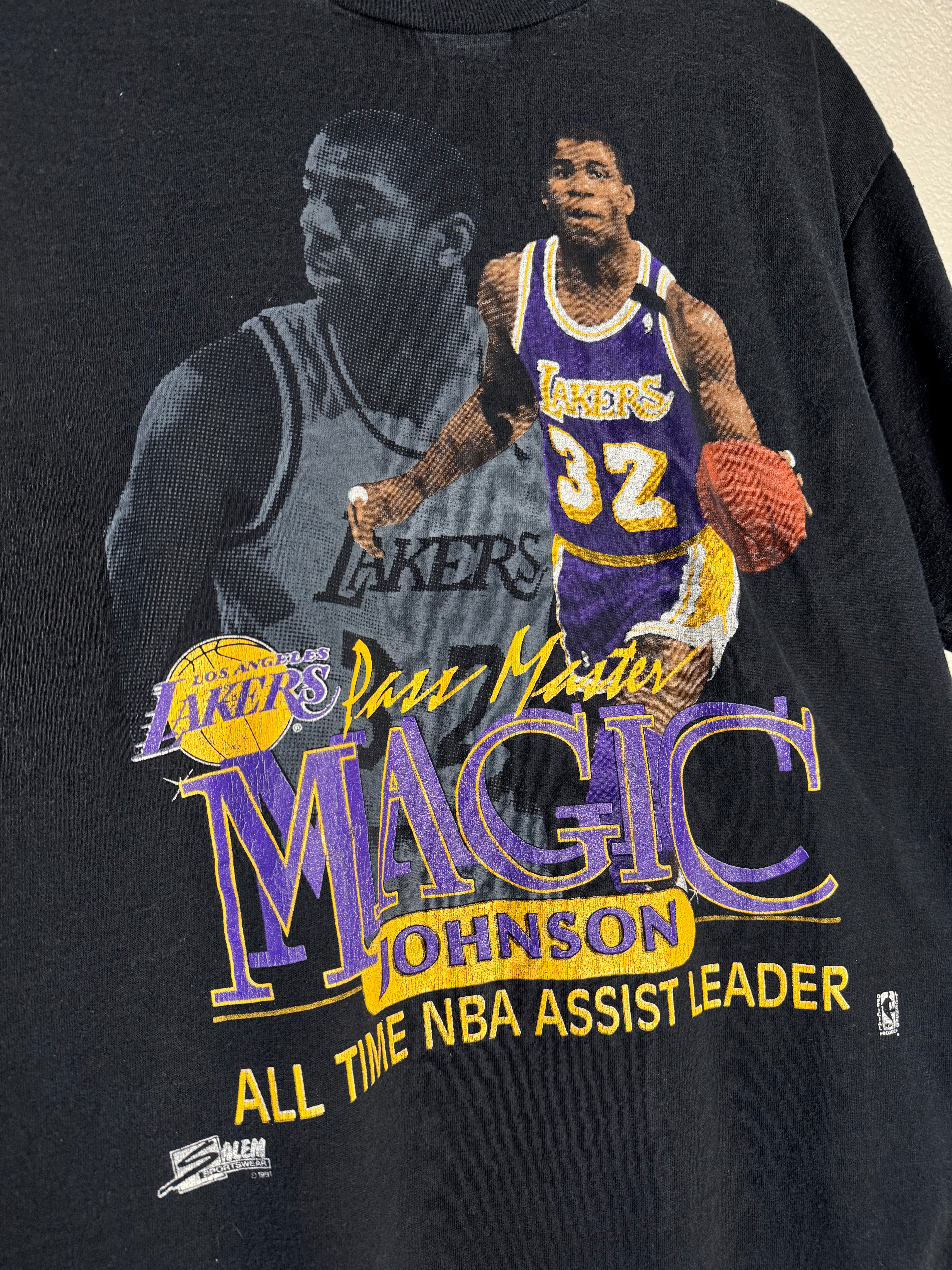 Magic Johnson Vintage Salem Sportswear 1990 Sports T-Shirt Size Large