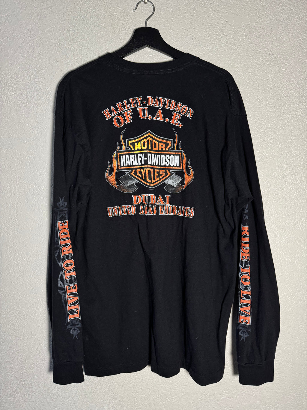 Vintage Harley Davidson 2006 Dubai Long-Sleeve Flames Size XL