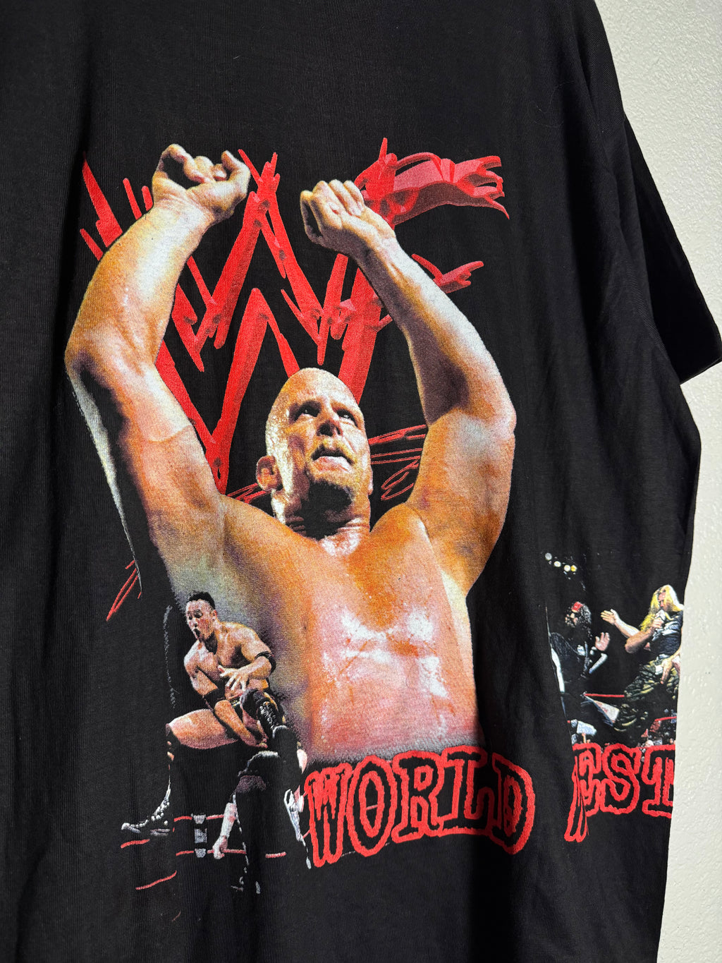 Vintage 1998 WWF Wrestling Rap Tee T-shirt Stone Cold Undertaker Kane Chyna Size XL