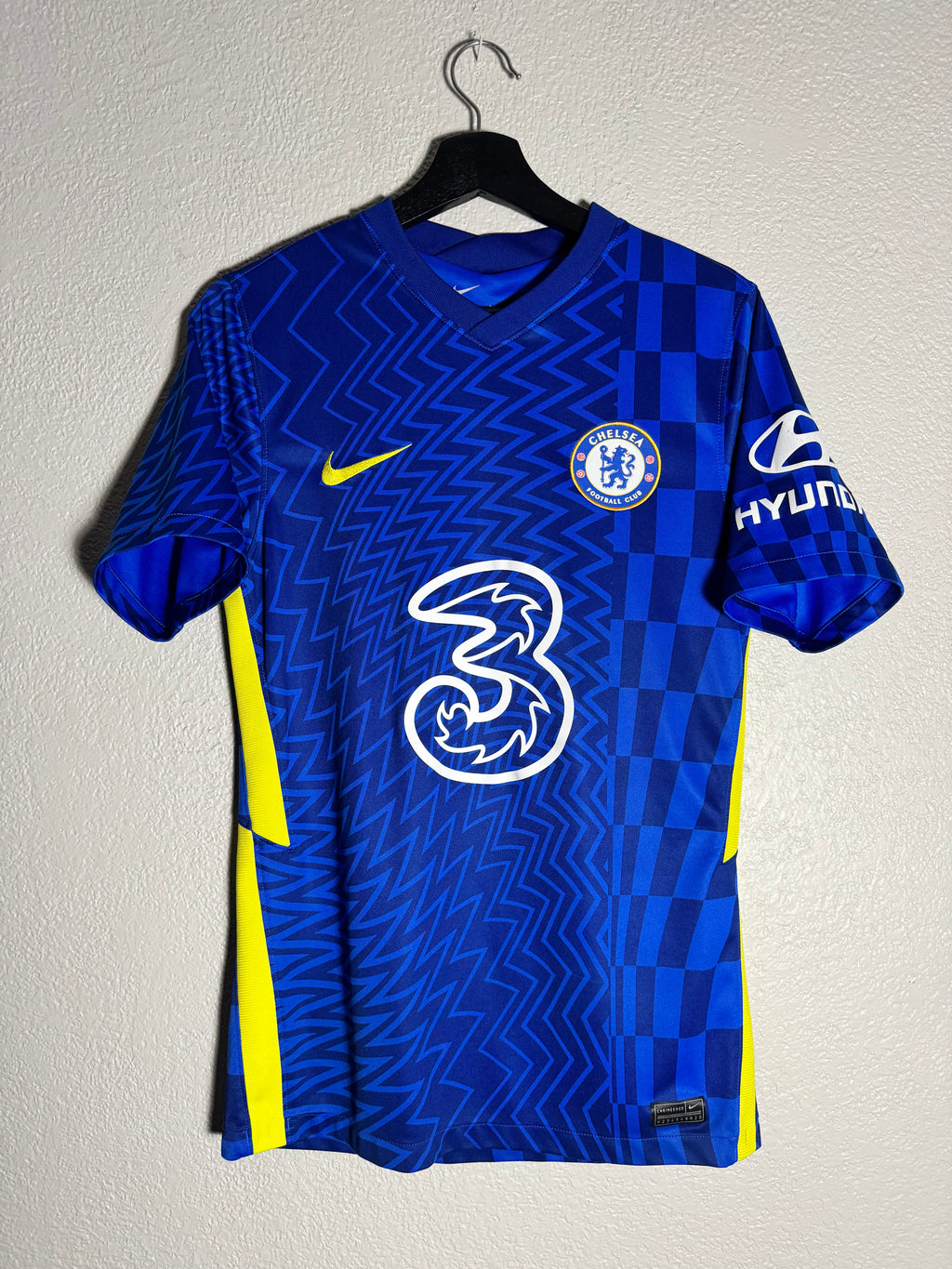 Nike Chelsea FC 21-22 Fulbol Soccer Blue Hyundai Nike Dri-Fit Jersey Size Small