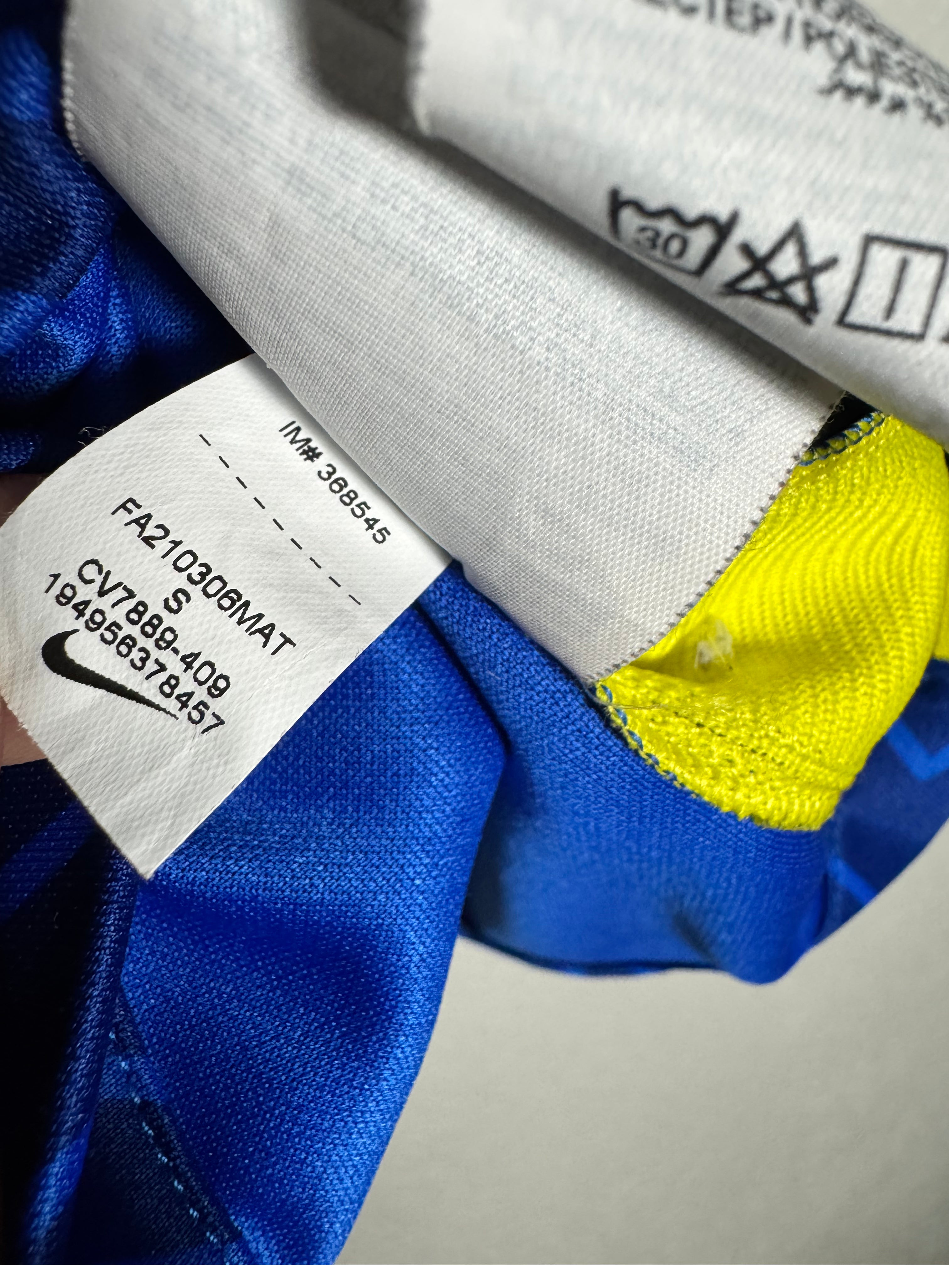Nike Chelsea FC 21-22 Fulbol Soccer Blue Hyundai Nike Dri-Fit Jersey Size Small