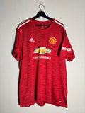 Adidas Manchester United Soccer Jersey Red Aeroready Chevrolet Size 2XL