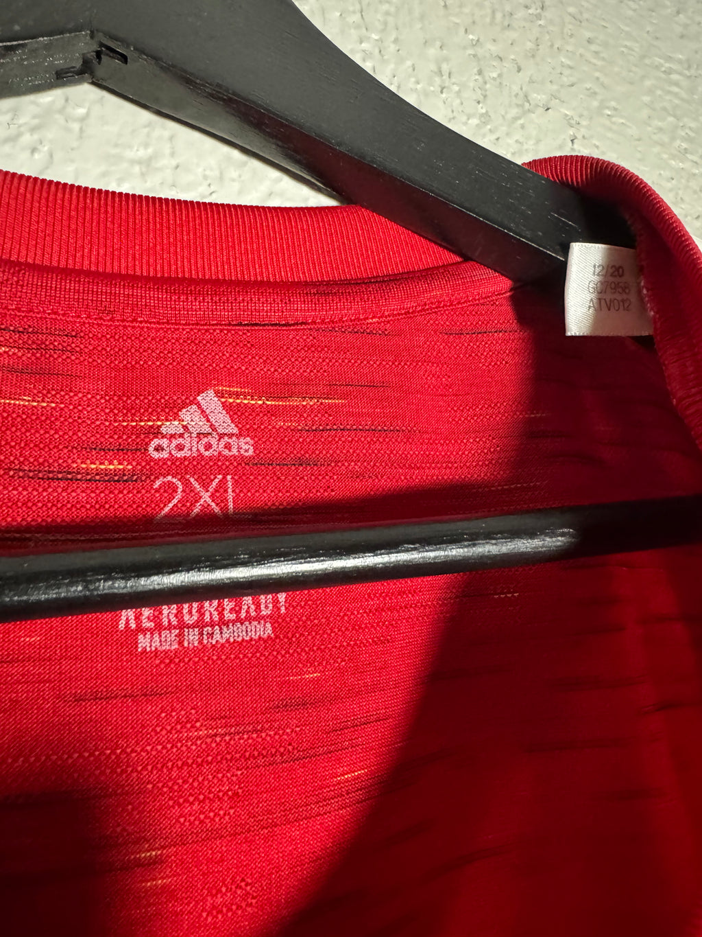 Adidas Manchester United Soccer Jersey Red Aeroready Chevrolet Size 2XL