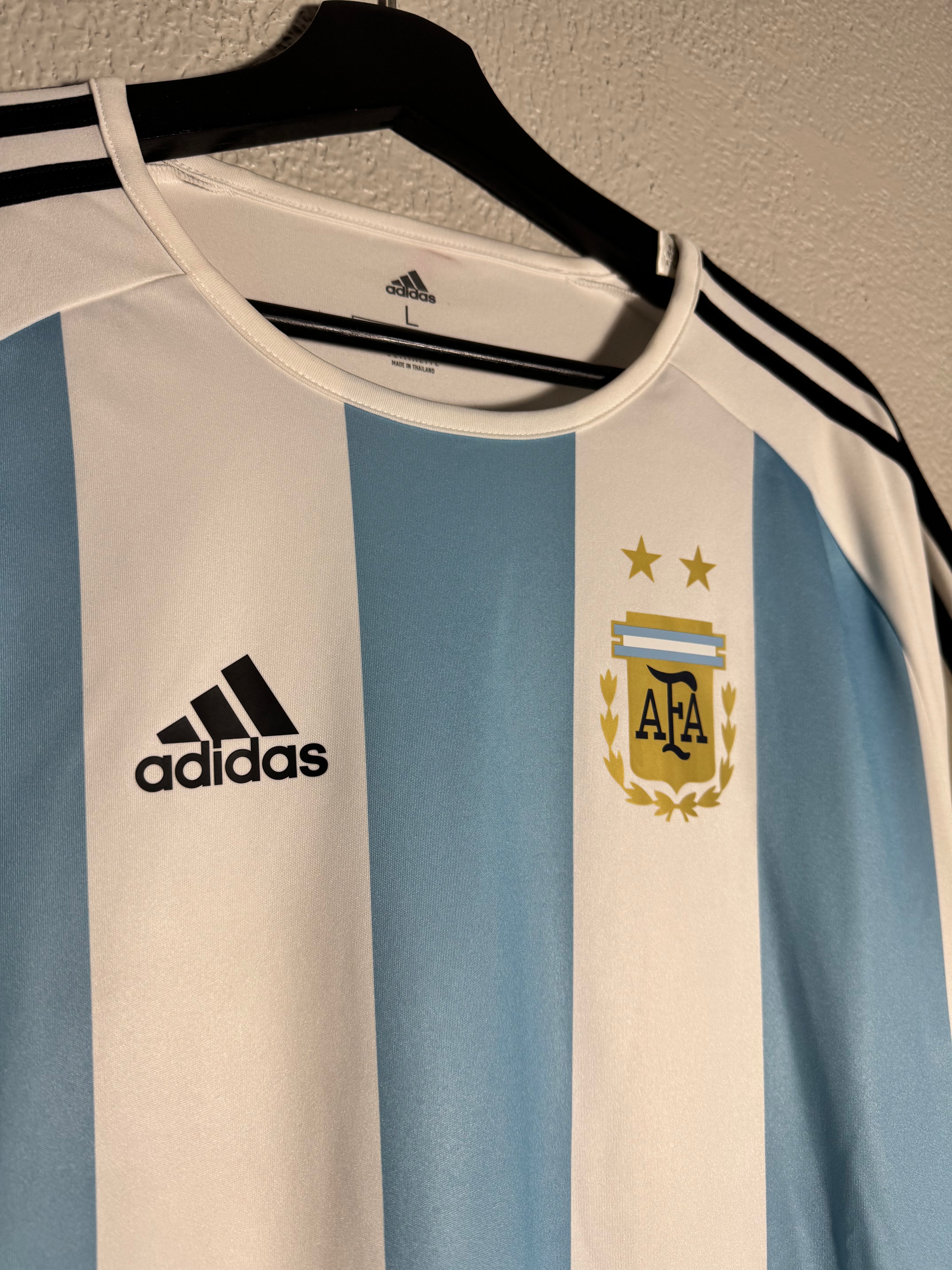 ARGENTINA NATIONAL TEAM 2017 HOME ADIDAS INTERNATIONAL SOCCER JERSEY SIZE LARGE