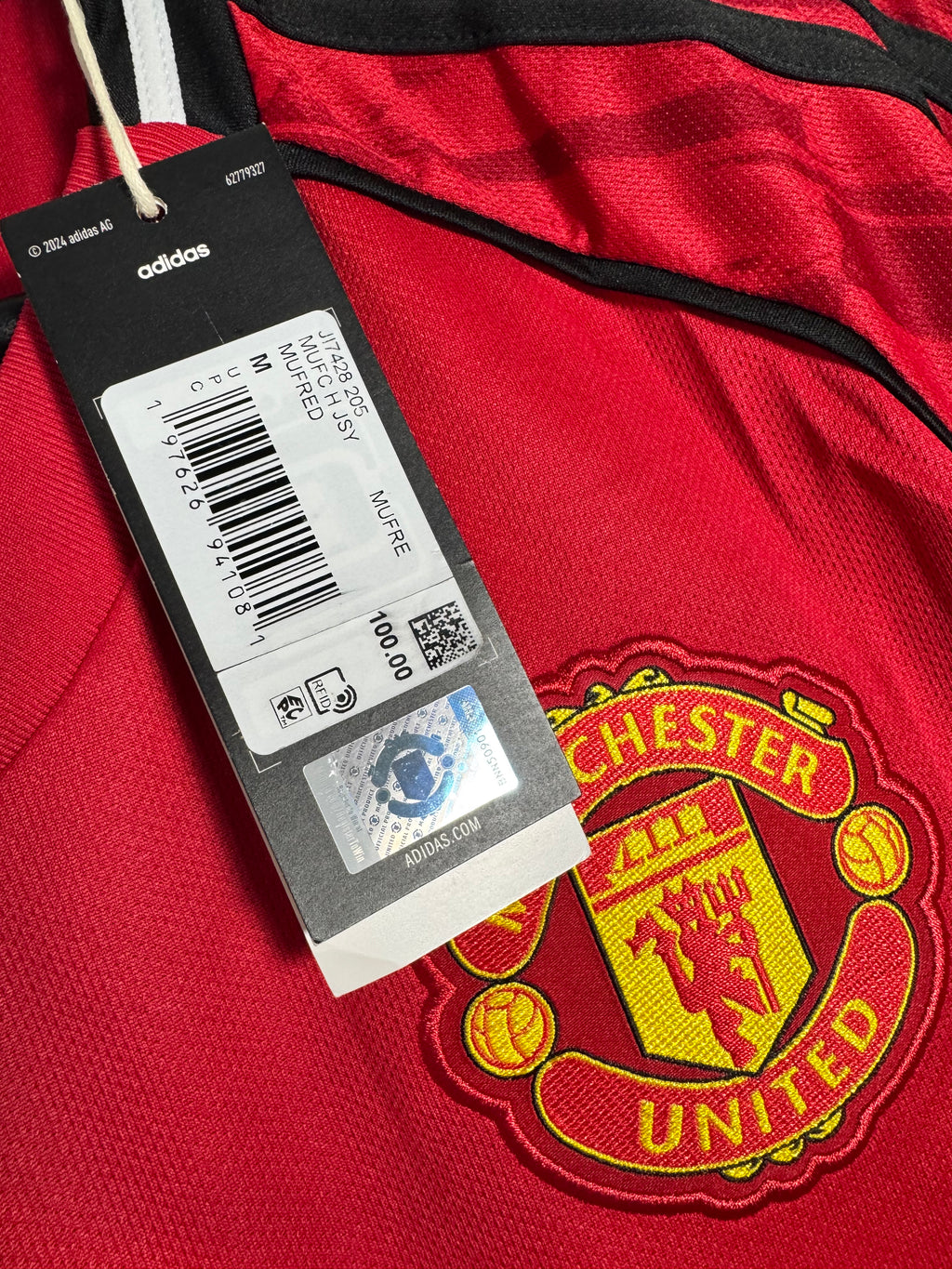 (NEW) Adidas Manchester United 25/26 Home Jersey Size M