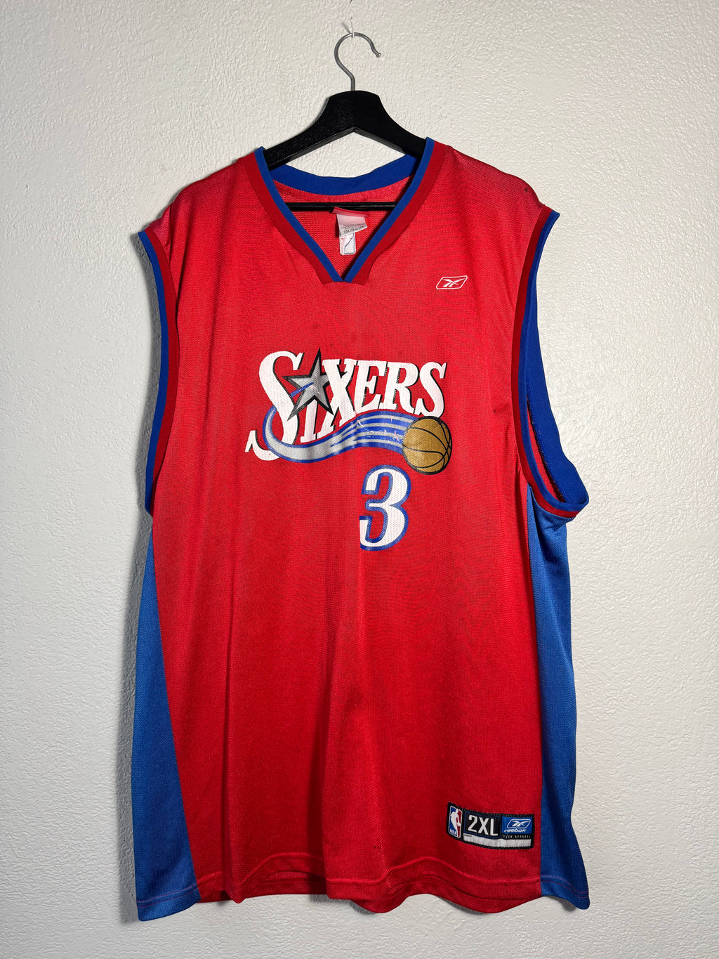 Reebok Allen Iverson Philadelphia 76ers NBA Jersey Size 2XL