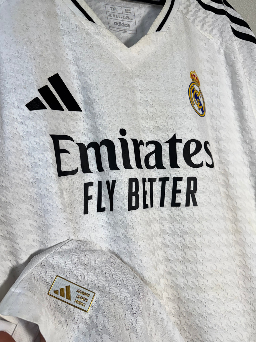 Adidas Real Madrid 2024/25 Authentic Version Home Soccer Jersey 2XL