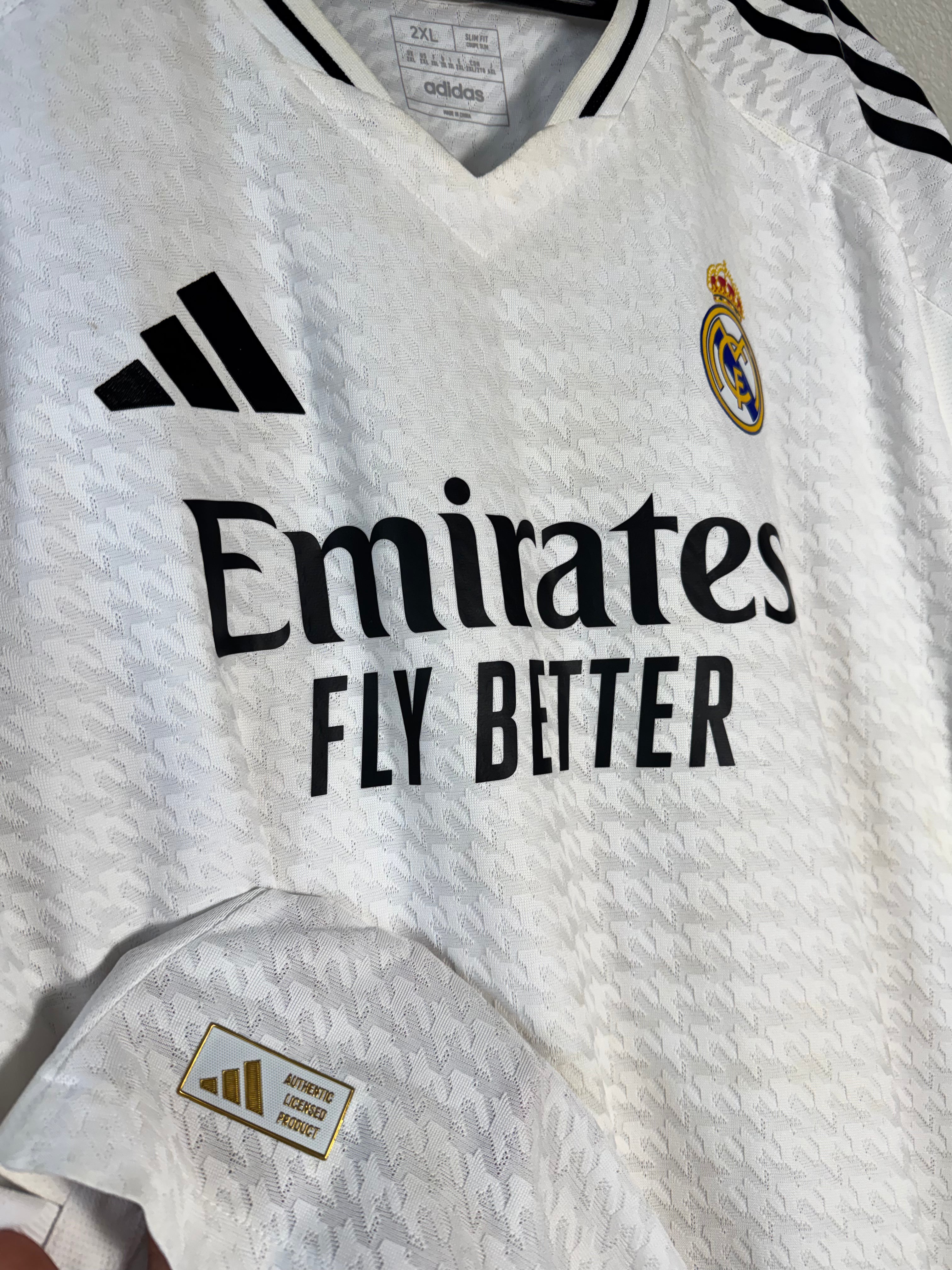 Adidas Real Madrid 2024/25 Authentic Version Home Soccer Jersey 2XL