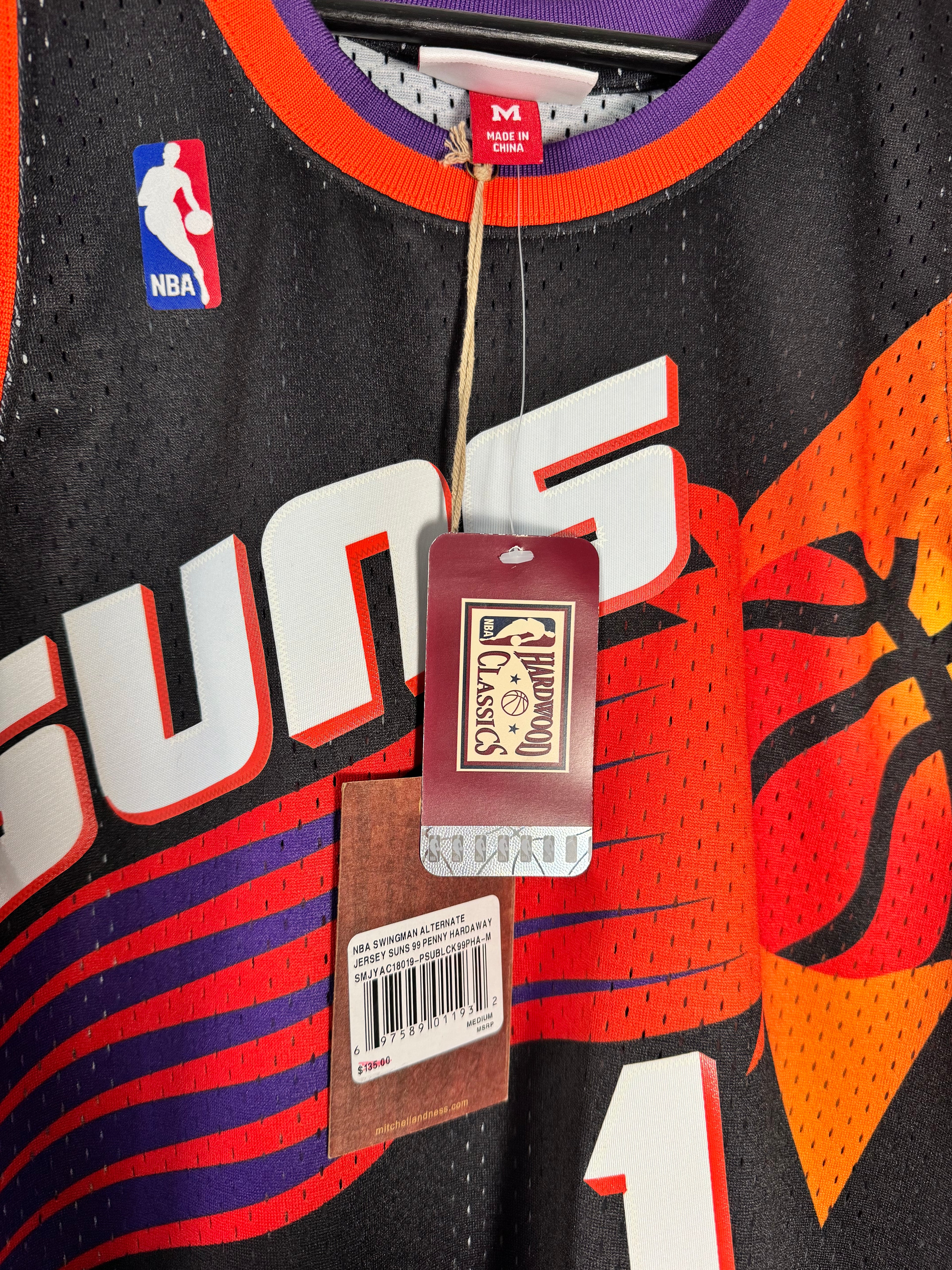 (NEW) Anfernee Penny Hardaway Phoenix Suns Black Throwback Mitchell & Ness Jersey Size Medium