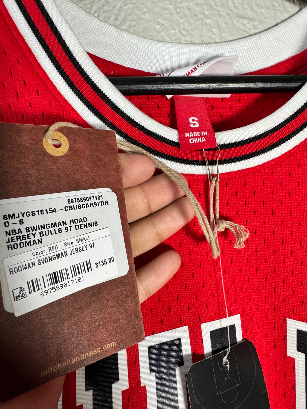 (NEW) Mitchell & Ness Chicago Bulls Dennis Rodman 91 1997-98 NBA Swingman Jersey Size Small