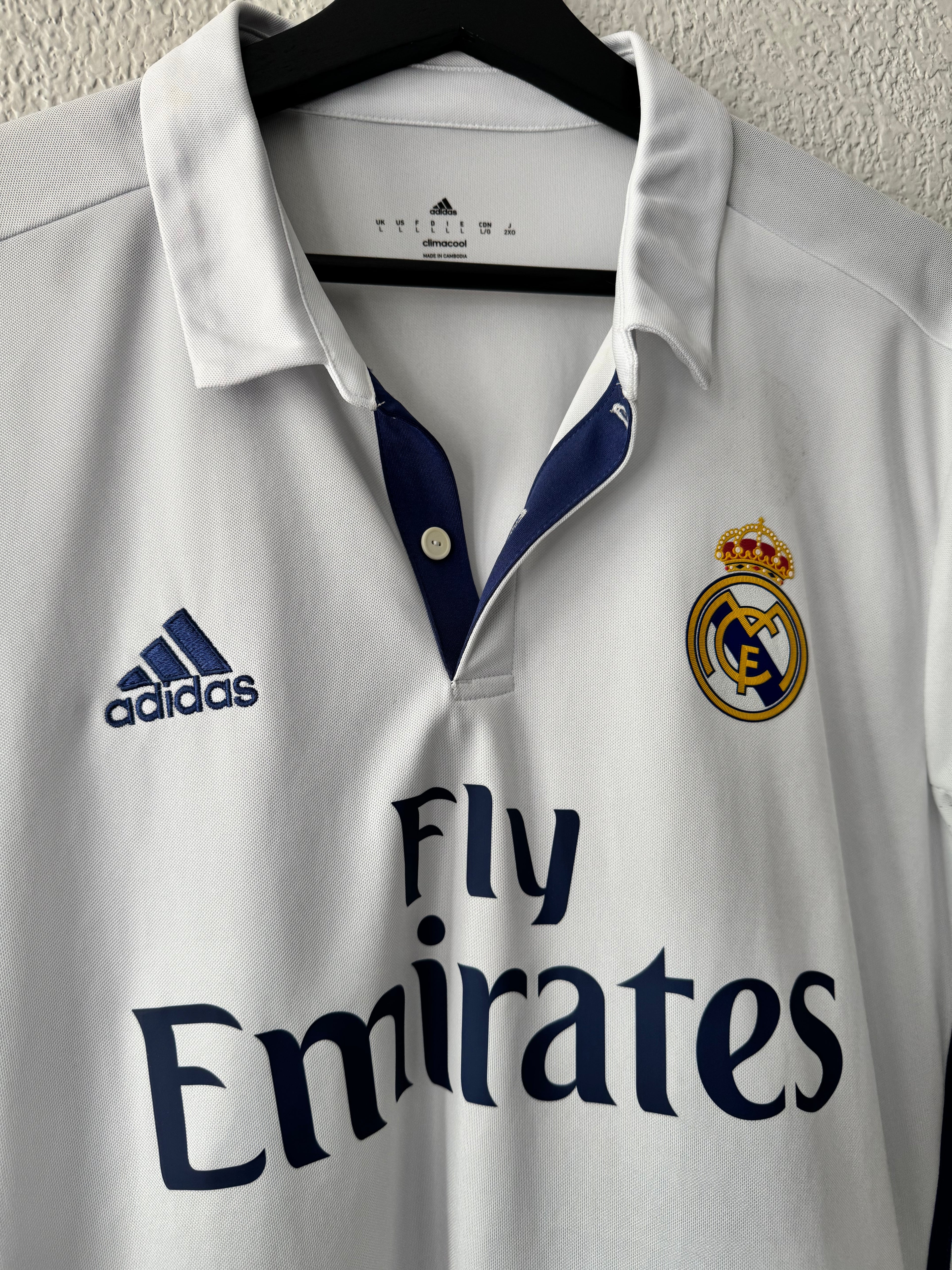Adidas Real Madrid 2016-17 Home Jersey Size Large